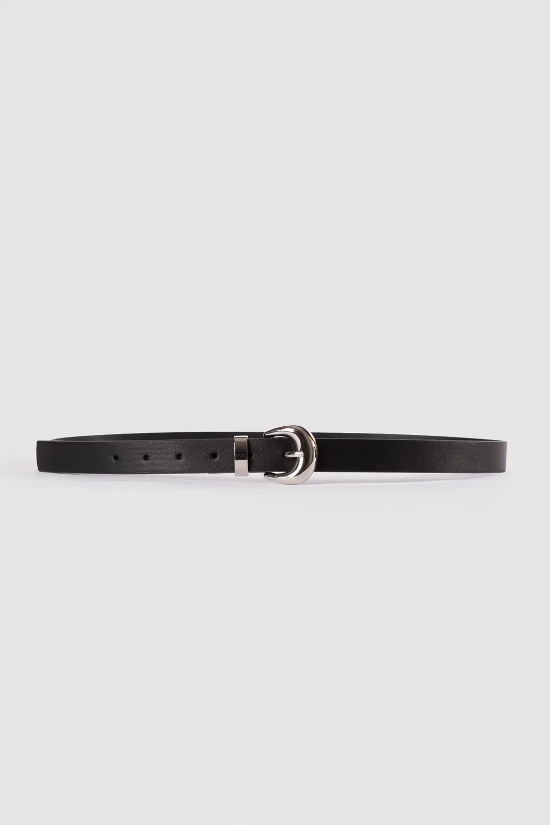 Thick Oval Buckle Leather Belt, Black | Women's Cloth | Emare