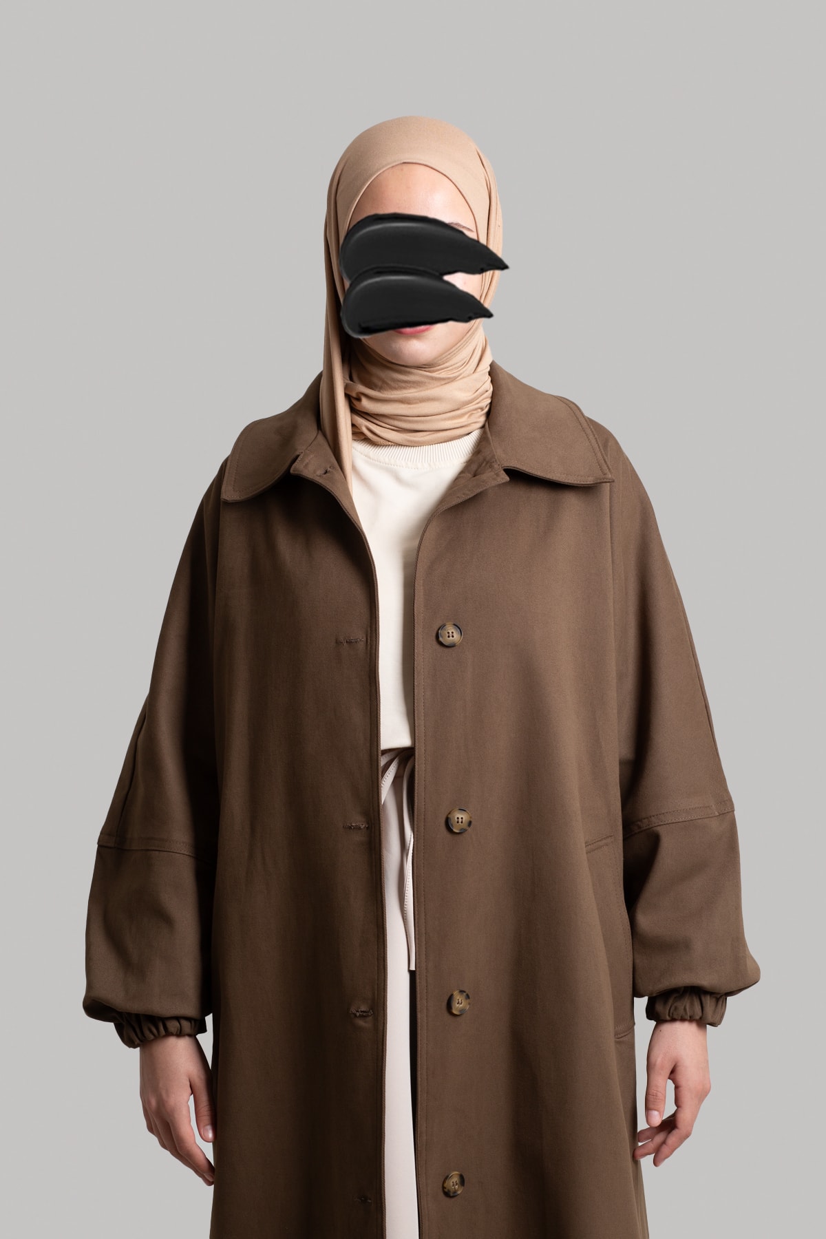 Premium Oversize Trençkot - Kahve