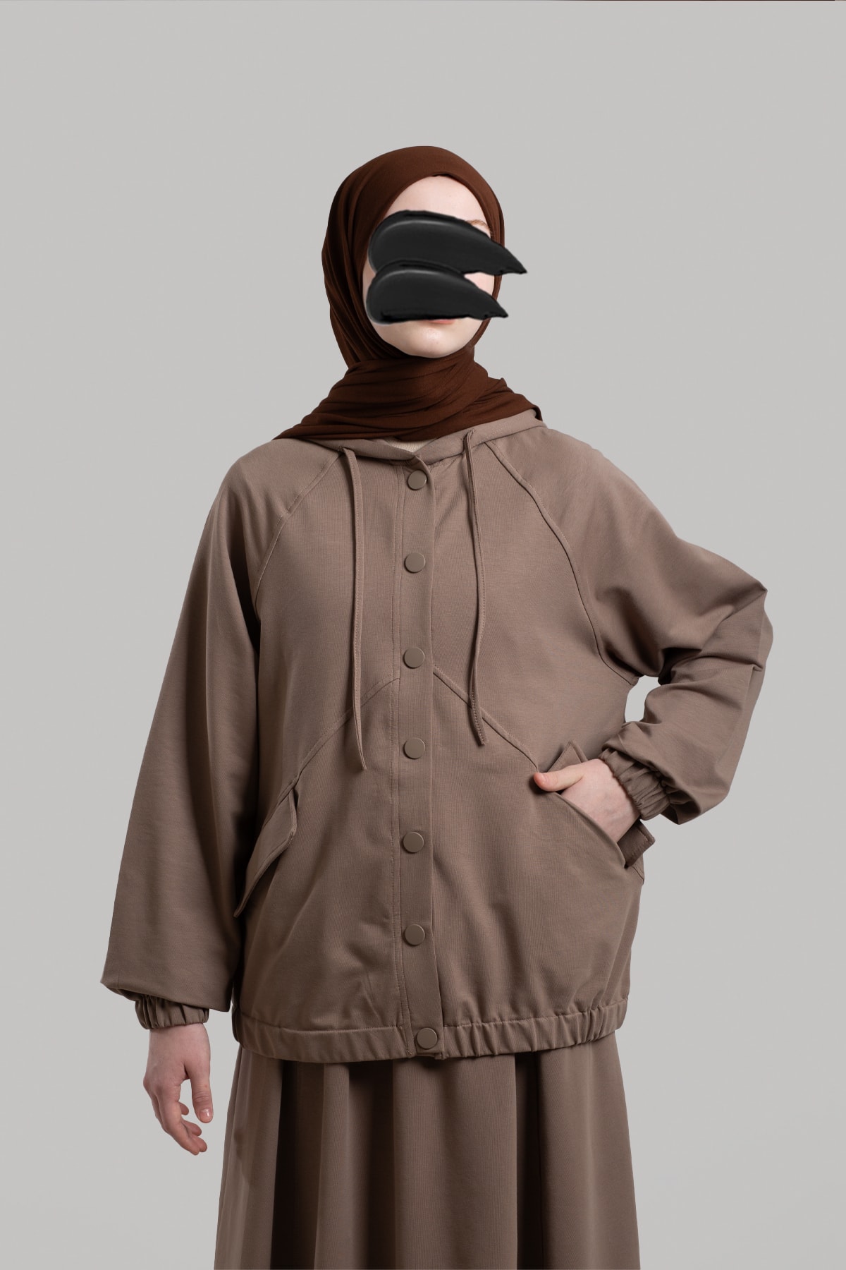 Çıtçıtlı Bomber Sweatshirt