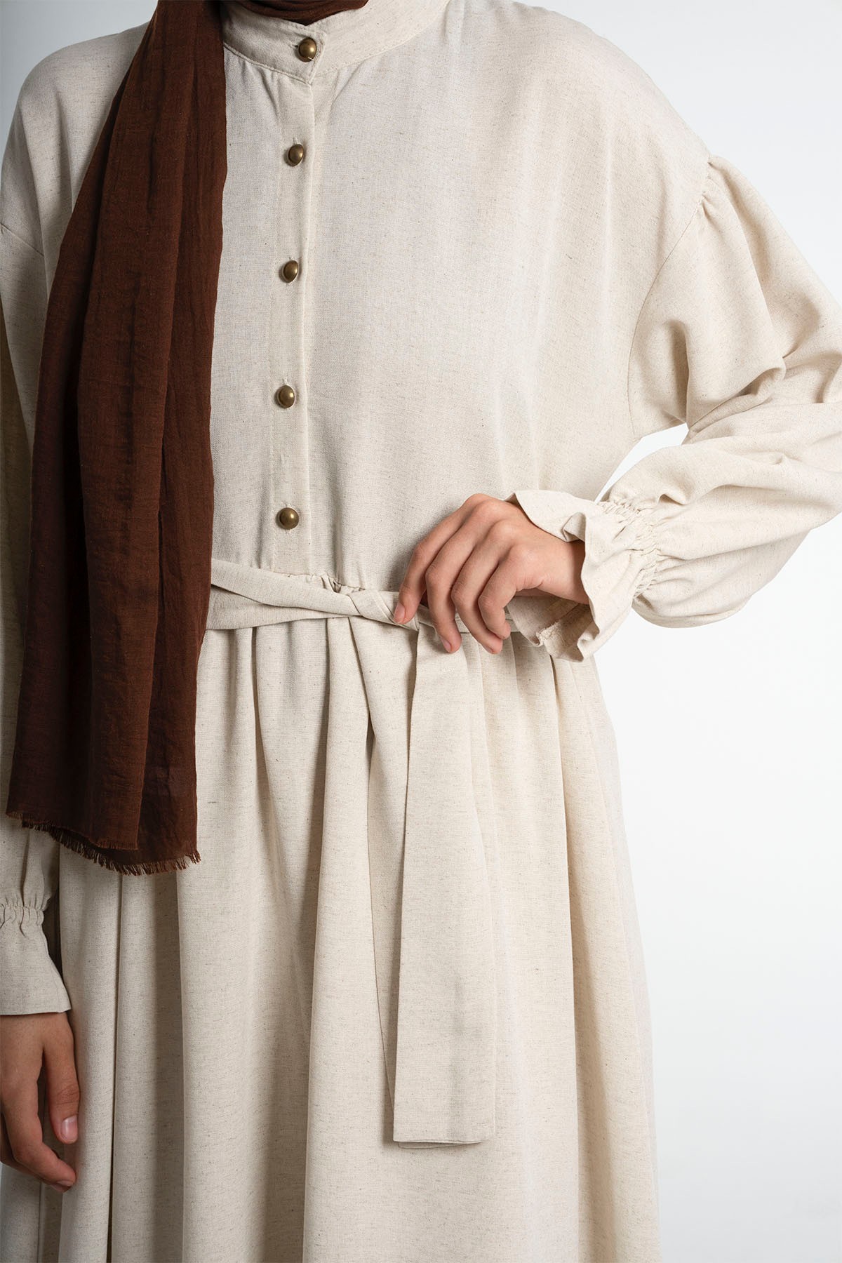 Vintage Keten Elbise