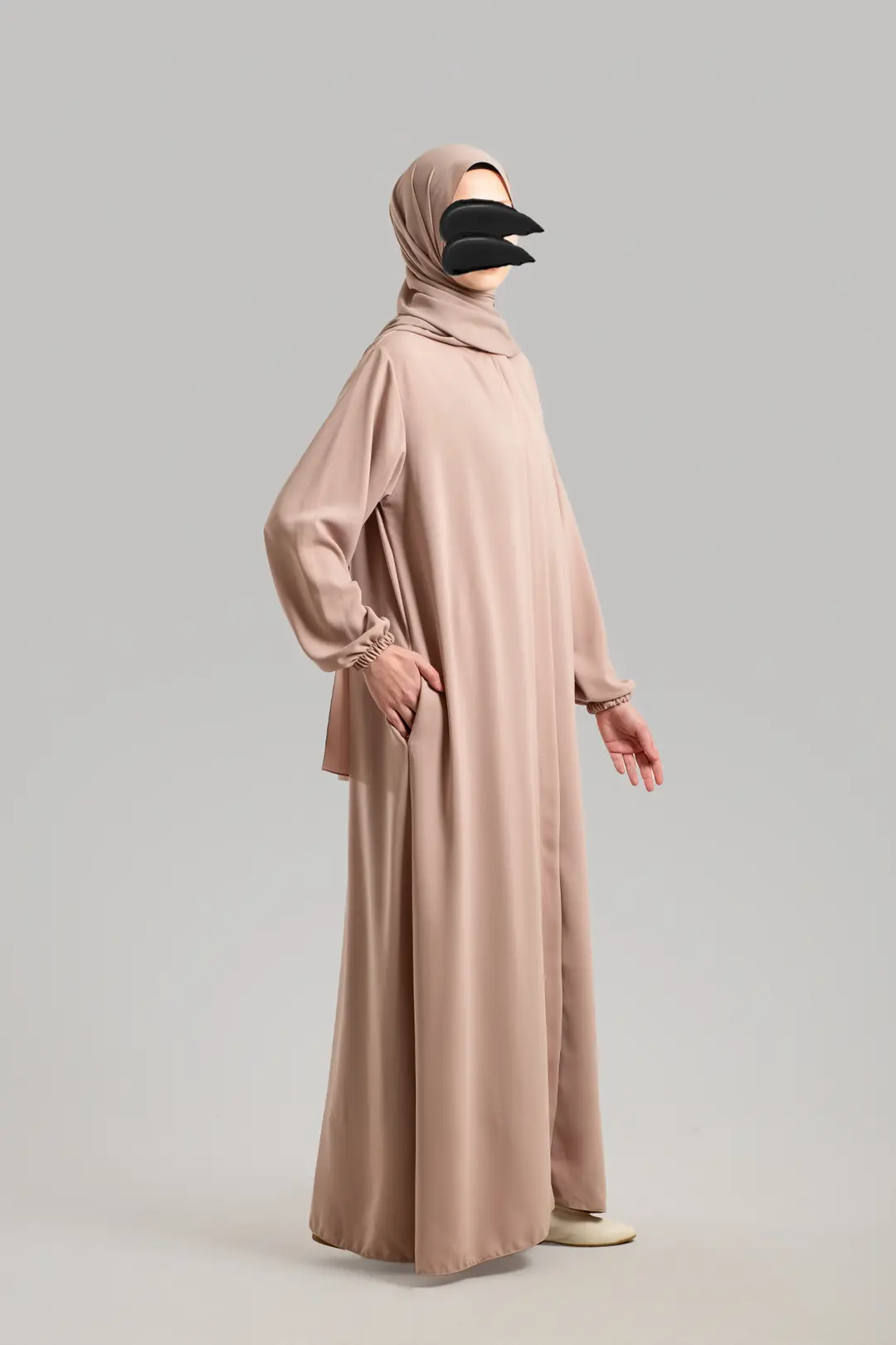 エマー Ecmel Full-Length Zip-Up Abaya, Black | Women's Cloth | Emare