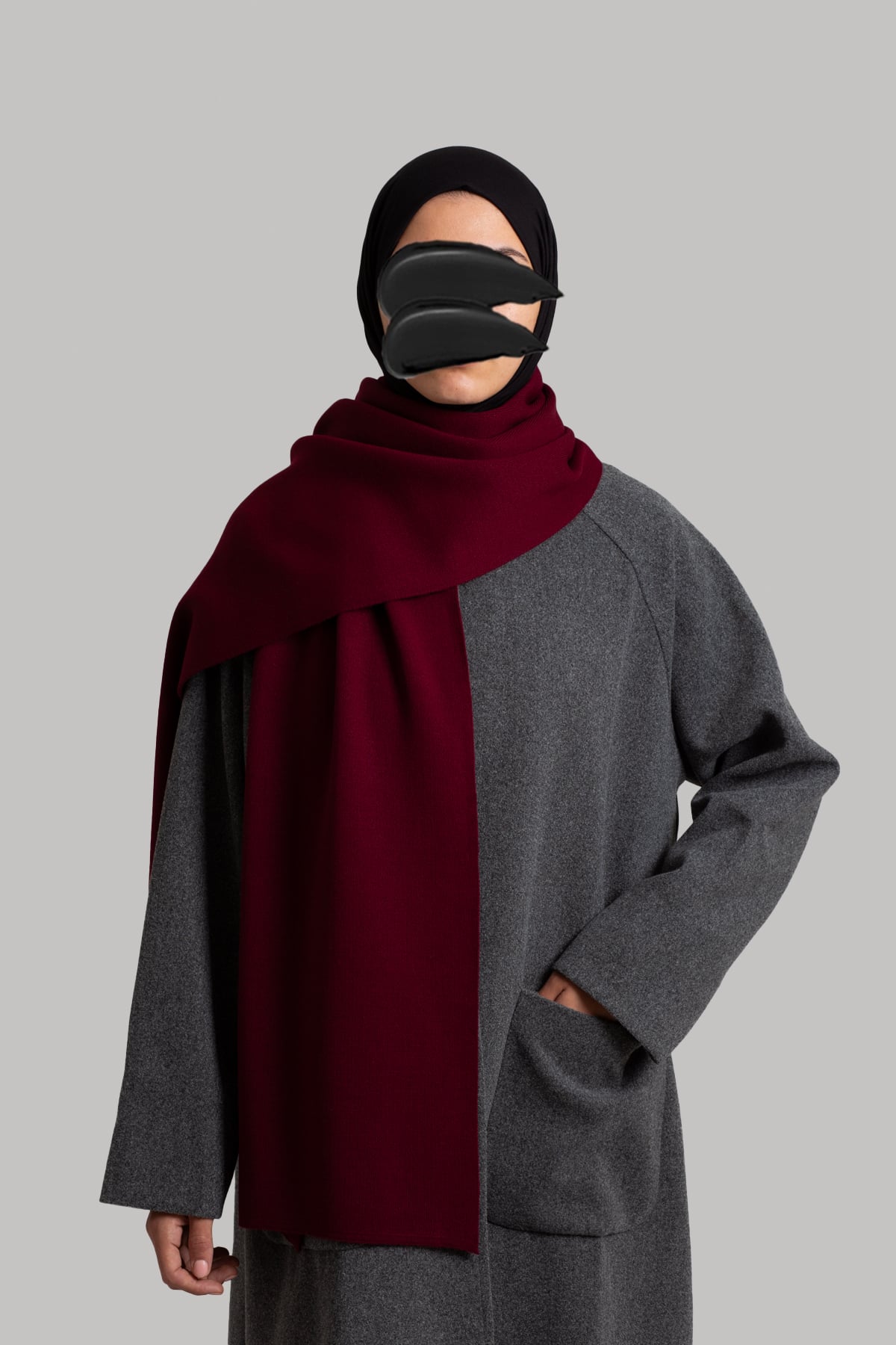 Yumuşak Dokulu Atkı - Bordo