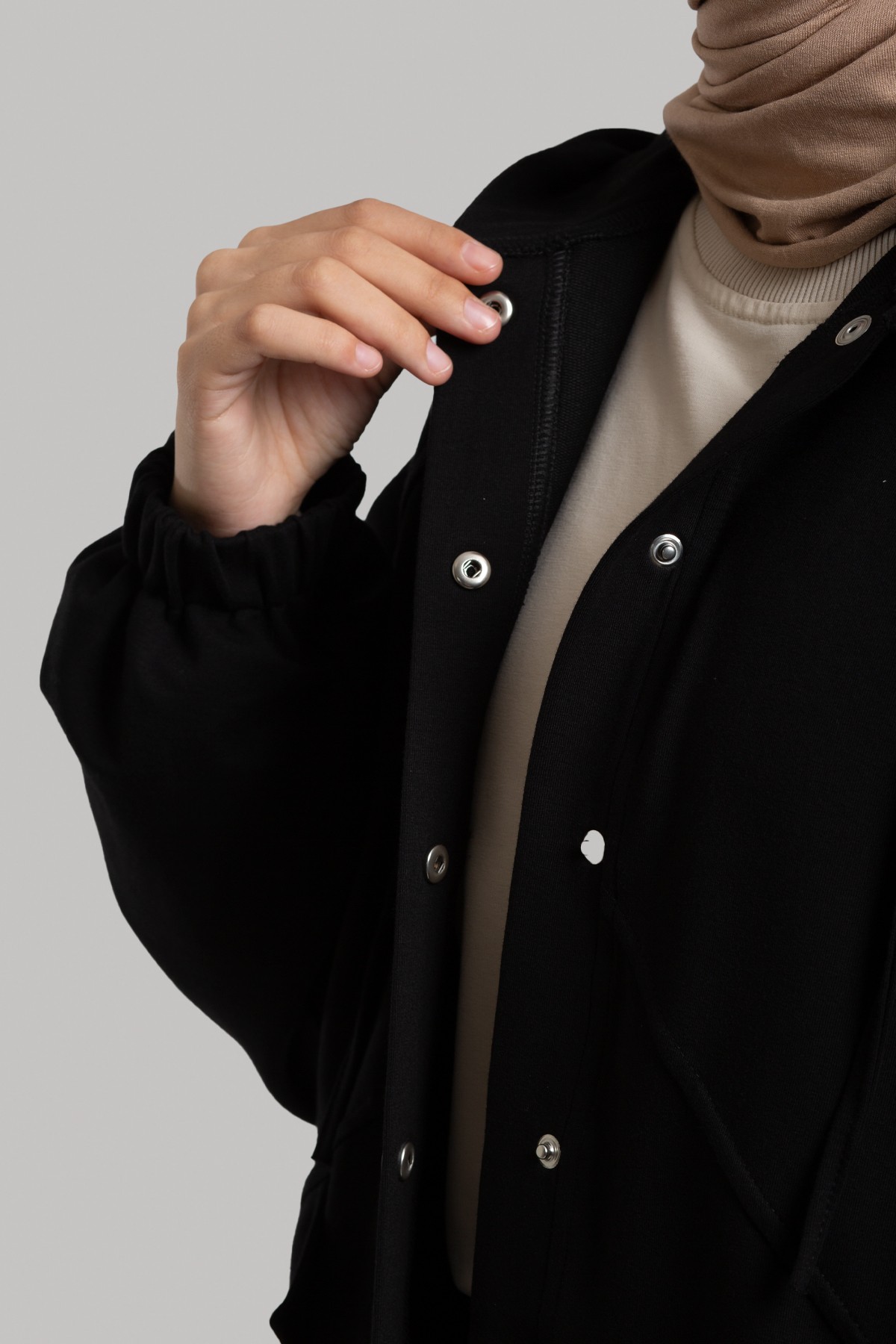 Çıtçıtlı Bomber Sweatshirt