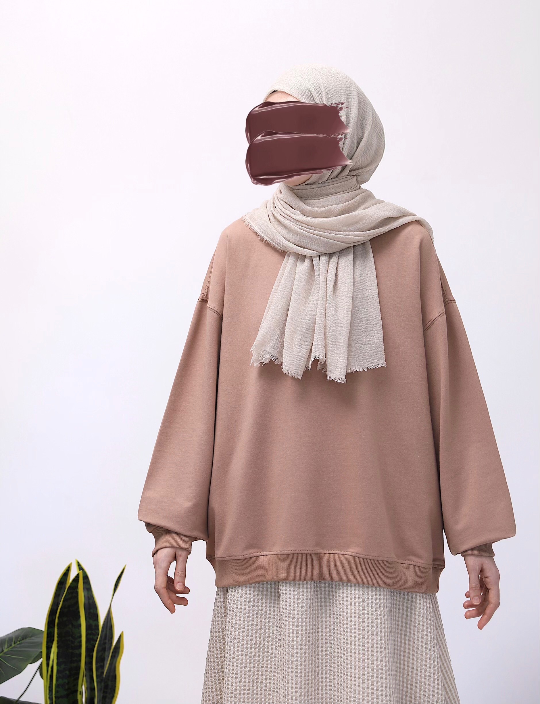Basic Sweatshirt - Toprak Kahve