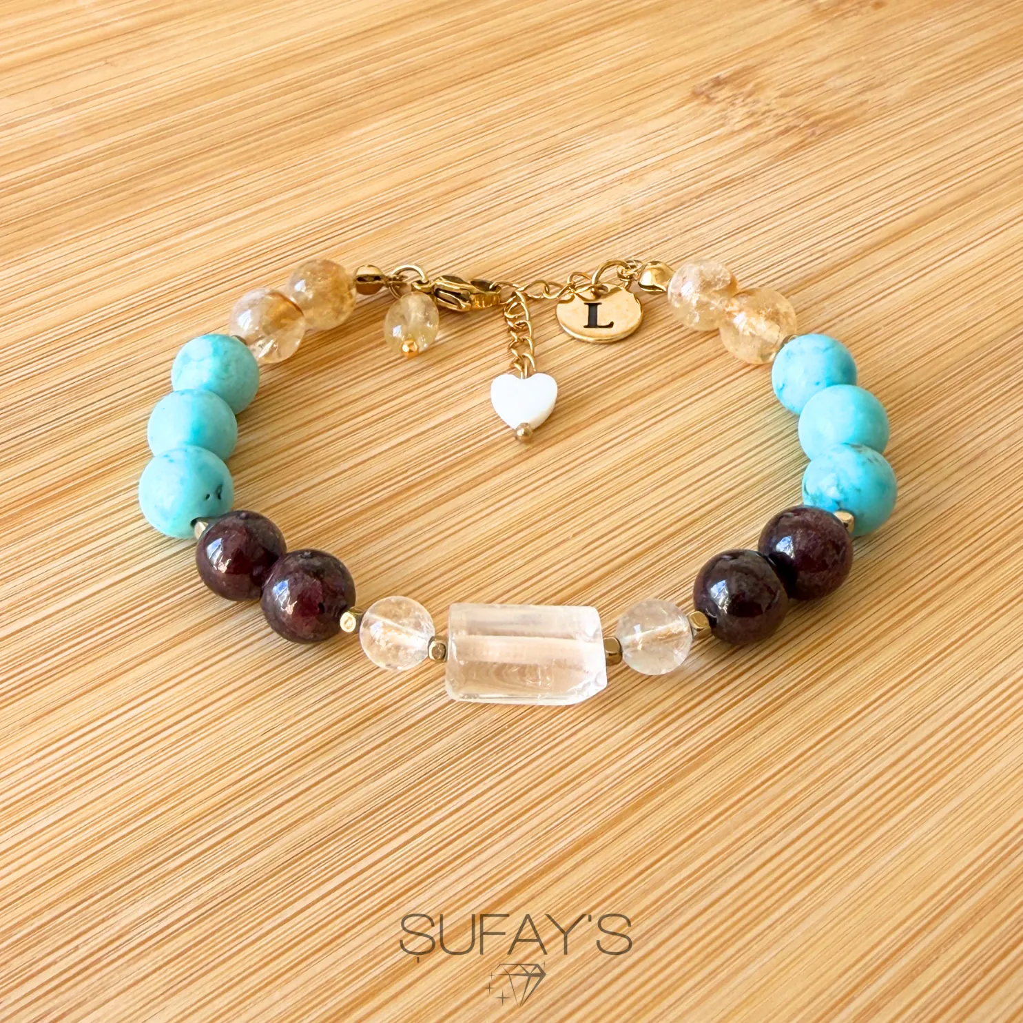 İkizler Burcu Kişiye Özel Doğal Taş Harf Bileklik