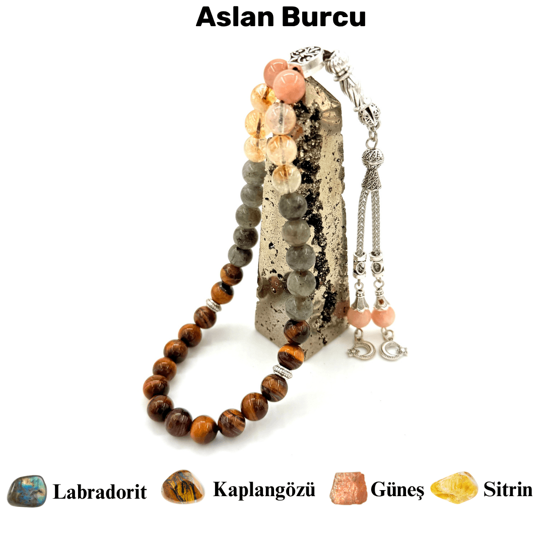 Aslan Burcu Doğal Taş Tesbih
