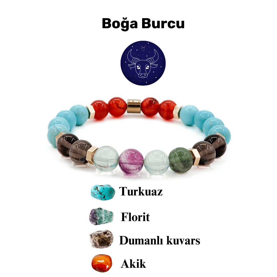 Boğa Burcu Doğal Taş Bileklik