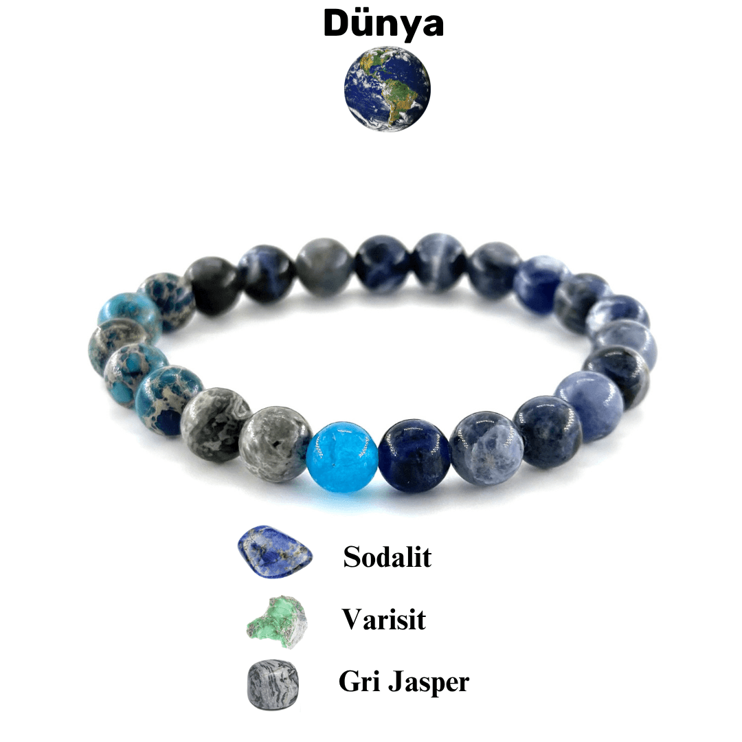 Dünya Doğal Taş Bileklik 🌏