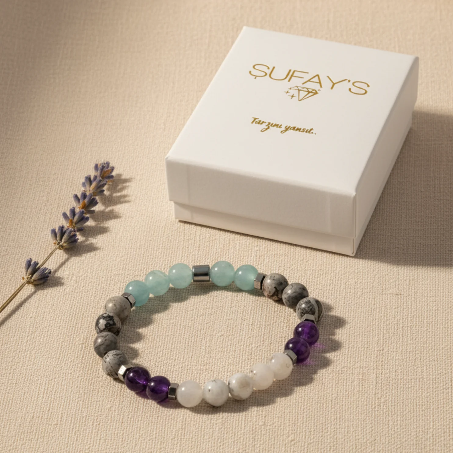 Balık Burcu Doğal Taş Bileklik