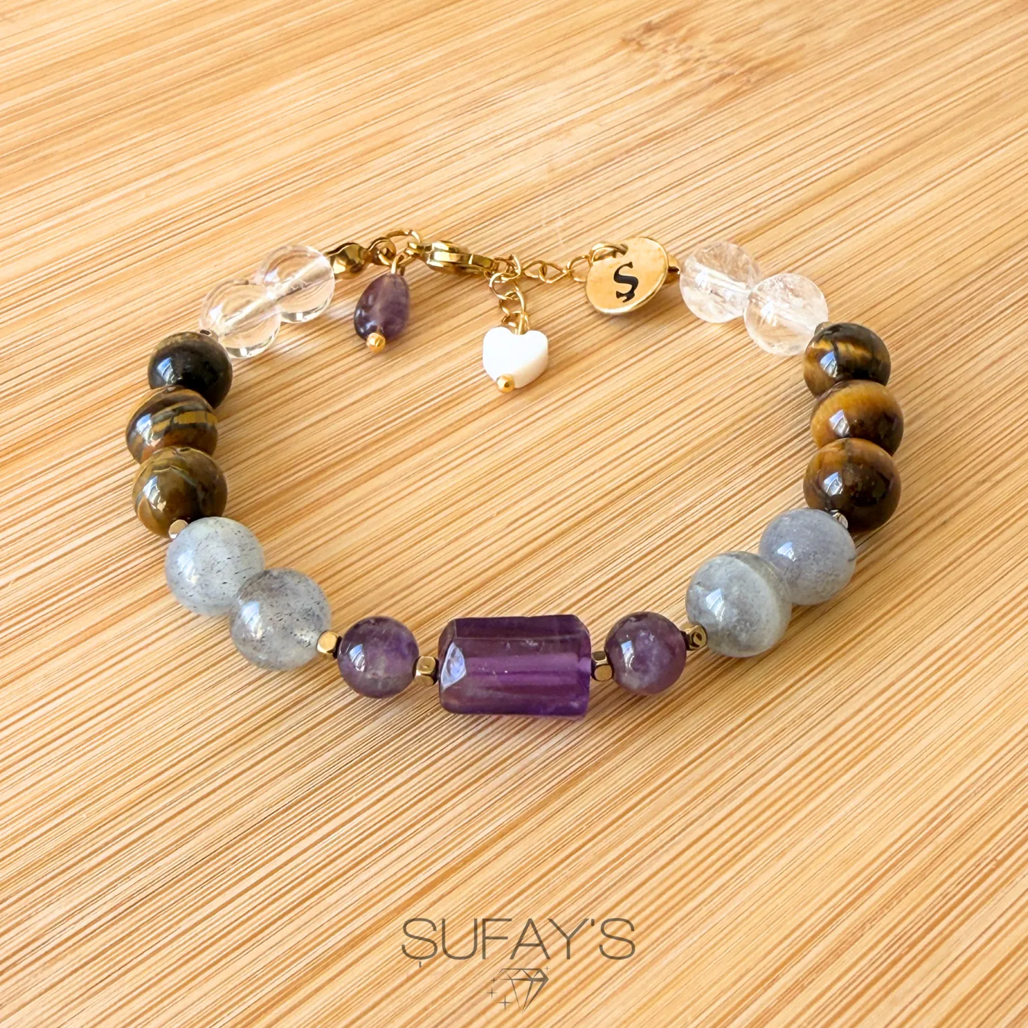 Koç Burcu Kişiye Özel Doğal Taş Harf Bileklik