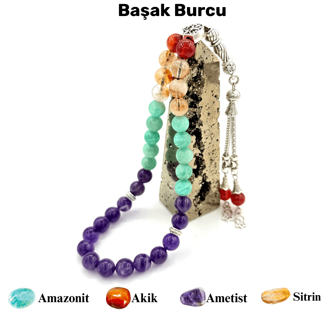 Başak Burcu Doğal Taş Tesbih