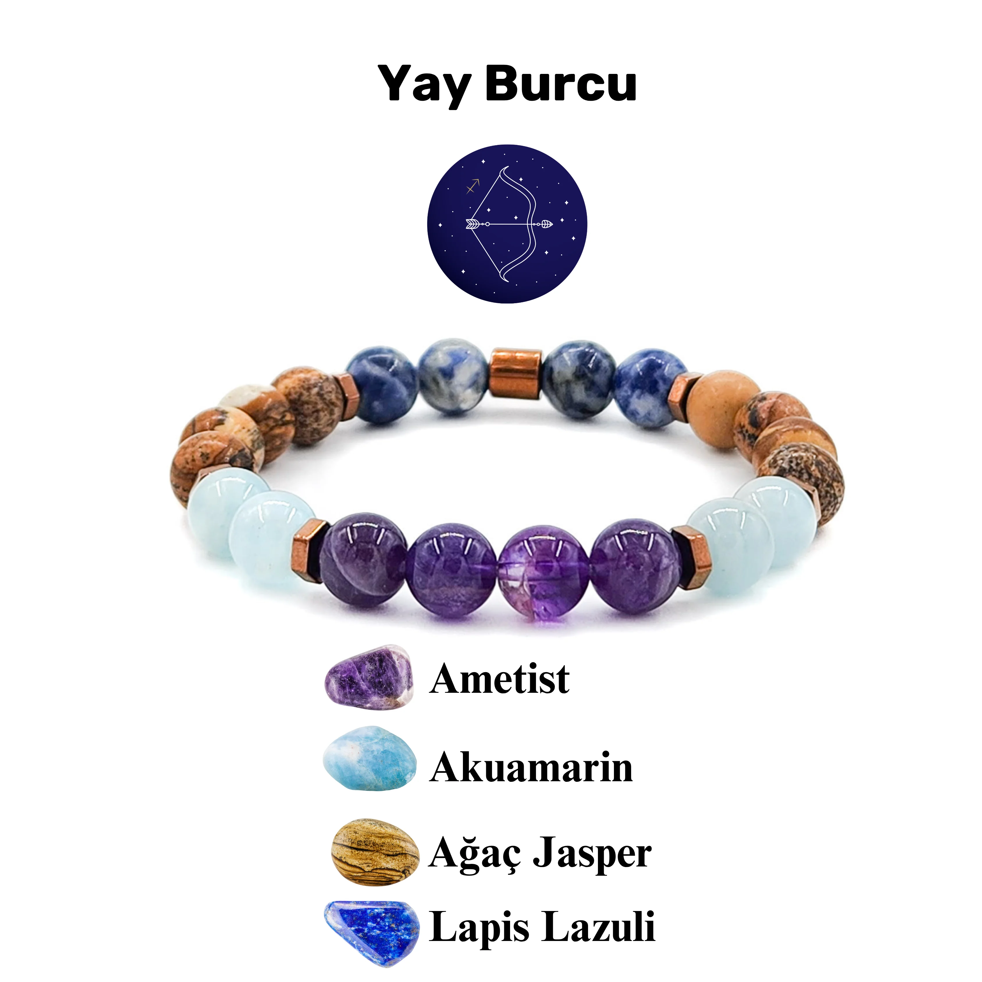 Yay Burcu Doğal Taş Bileklik