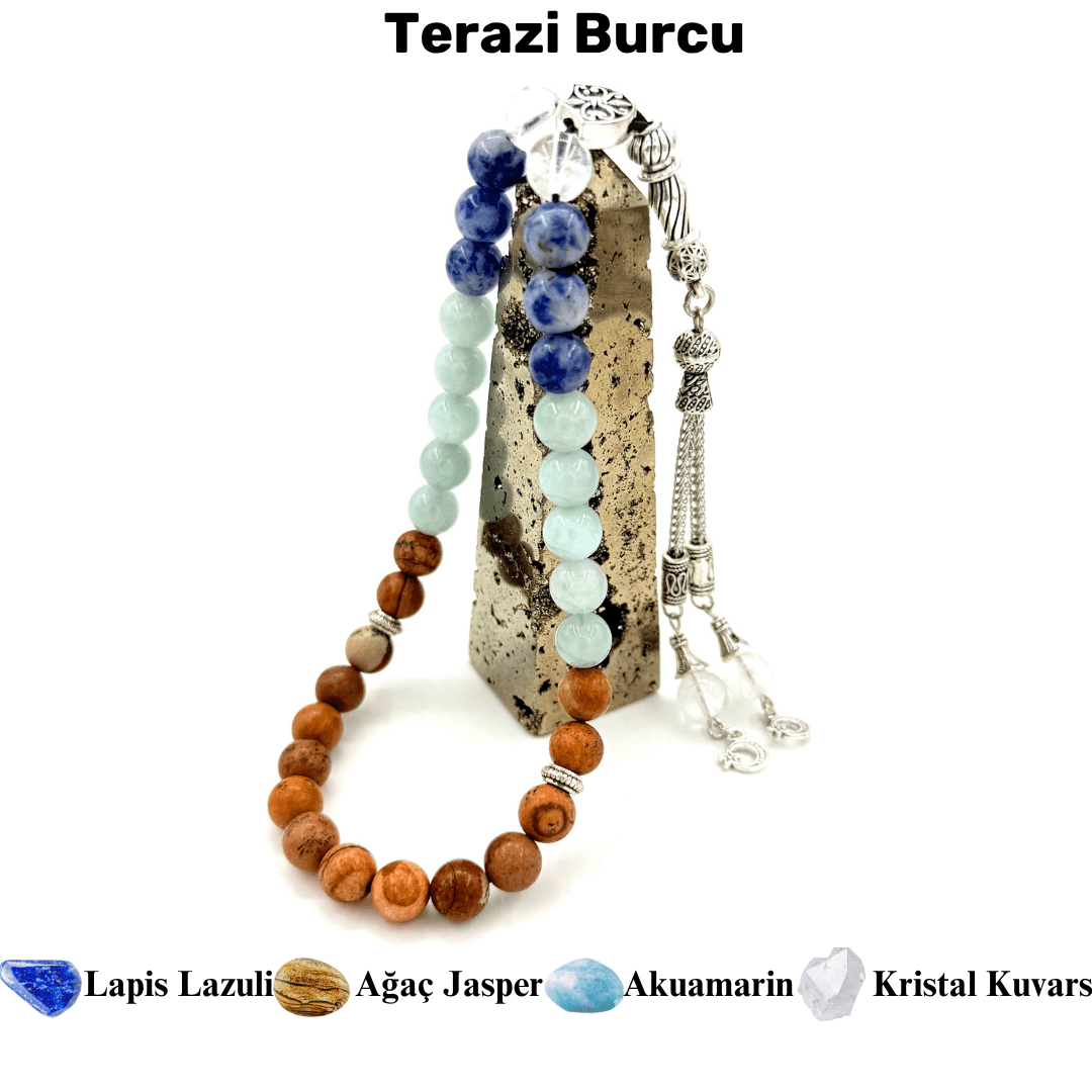 Terazi Burcu Doğal Taş Tesbih