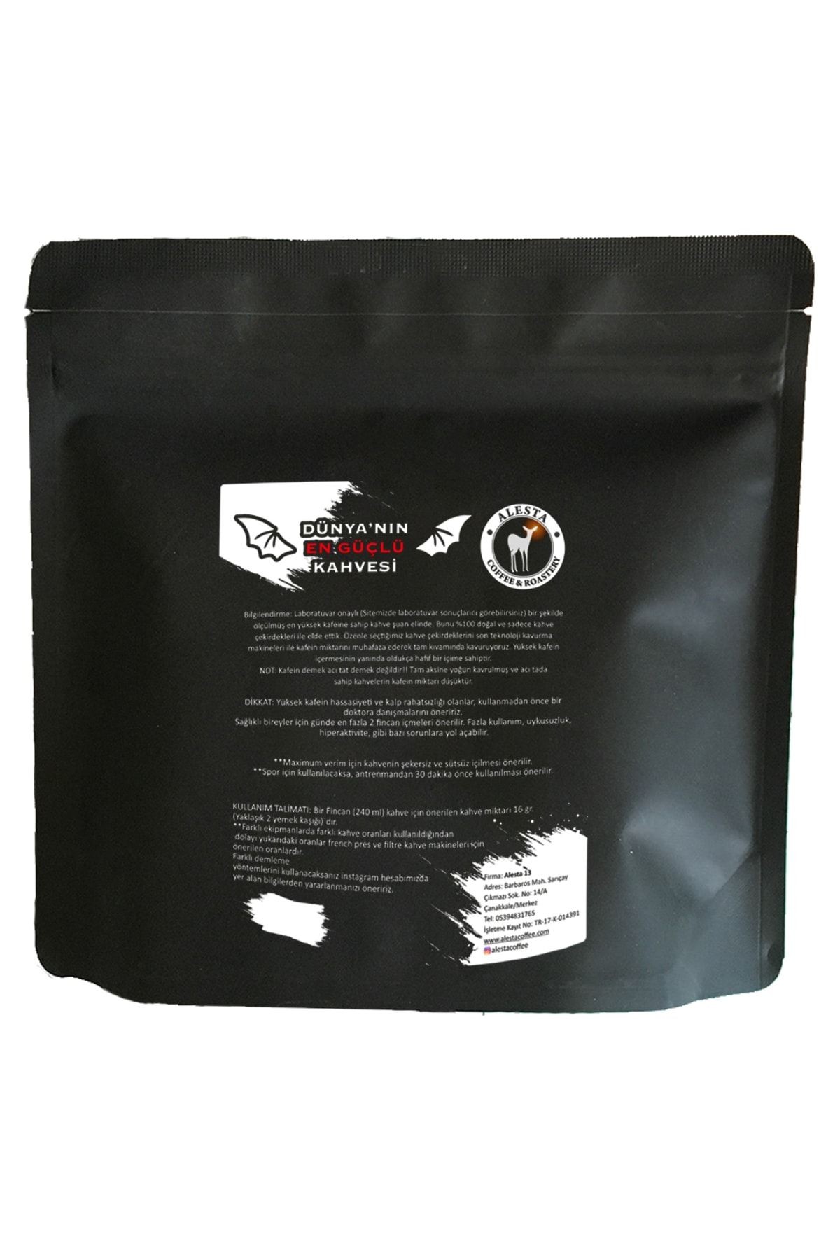Yüksek Kafeinli Espresso Çekirdek Kahve 250 Gr. / Sporcu Kahvesi 3 Kat Kafein