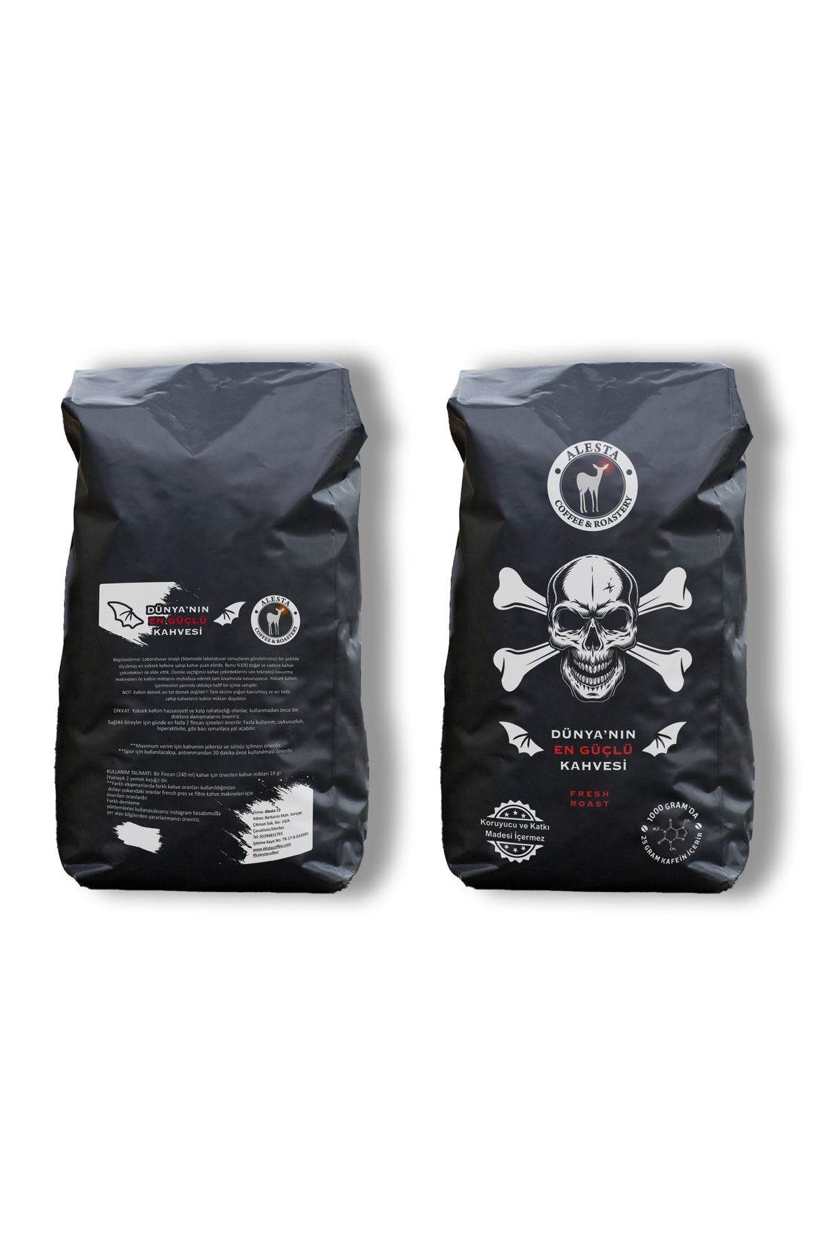 Yüksek Kafeinli Öğütülmüş Filtre Kahve 1000 Gr. /sporcu Kahvesi 3 Kat Kafein(french Press Ve Makine)
