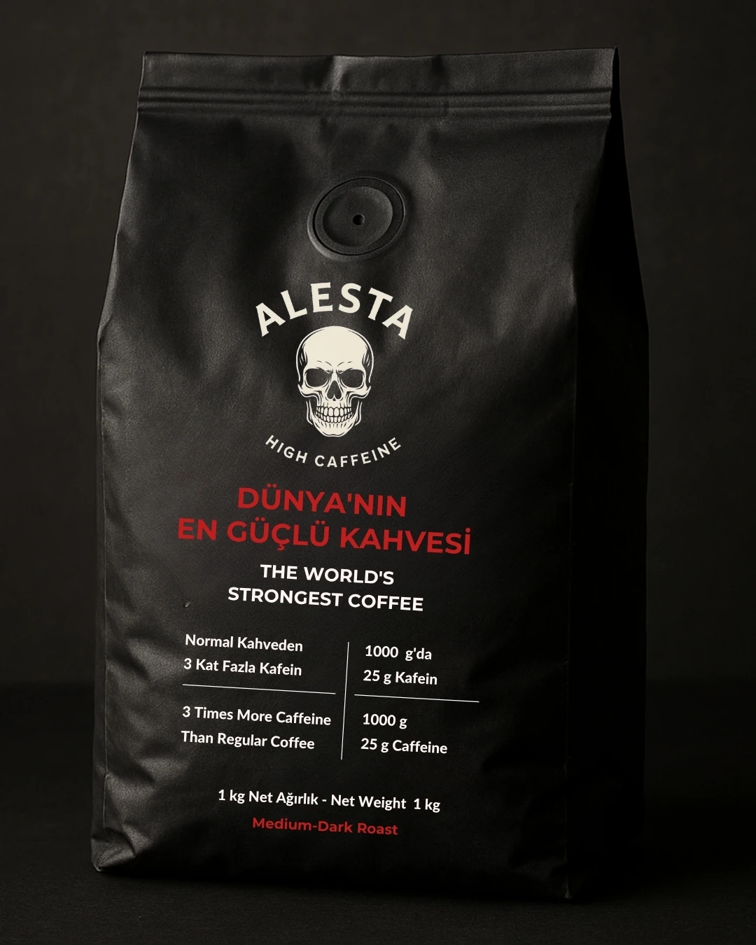 Dünya`nın En Güçlü Kahvesi – Alesta Coffee Yüksek Kafeinli Kahve 1000 Gr. 