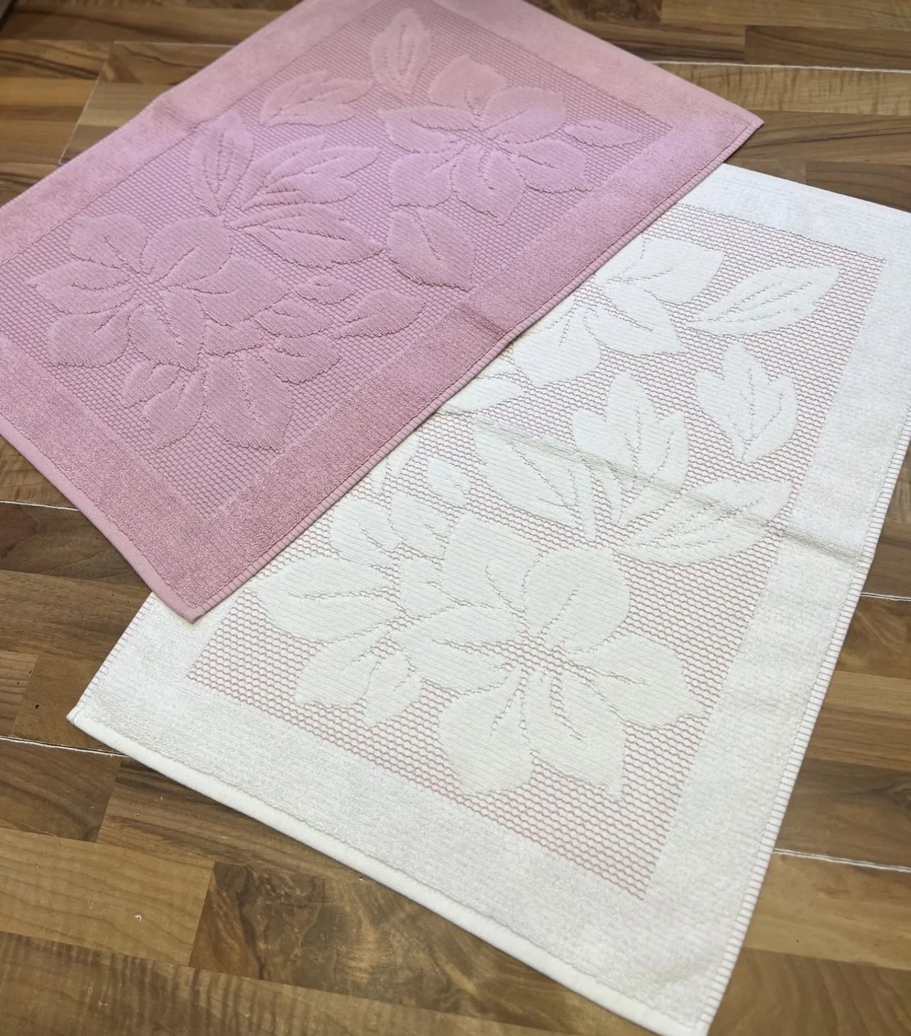 Derya 2li Ayak Havlu Seti 50x70 Pudra-Krem