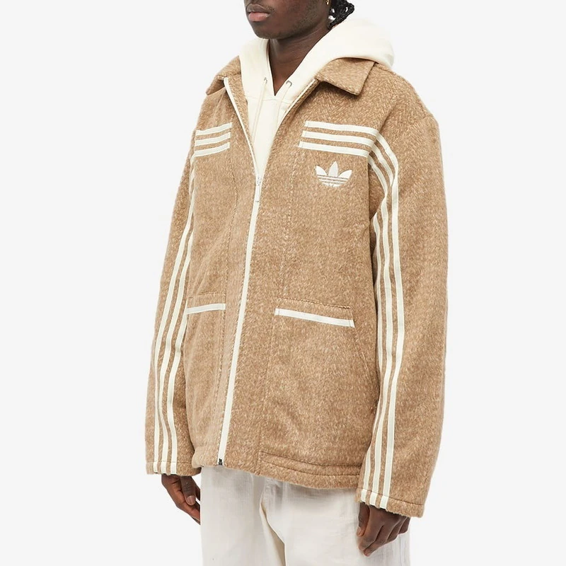 Adidas Men's Adicolor 70s Collared Jacket in Brown Desert