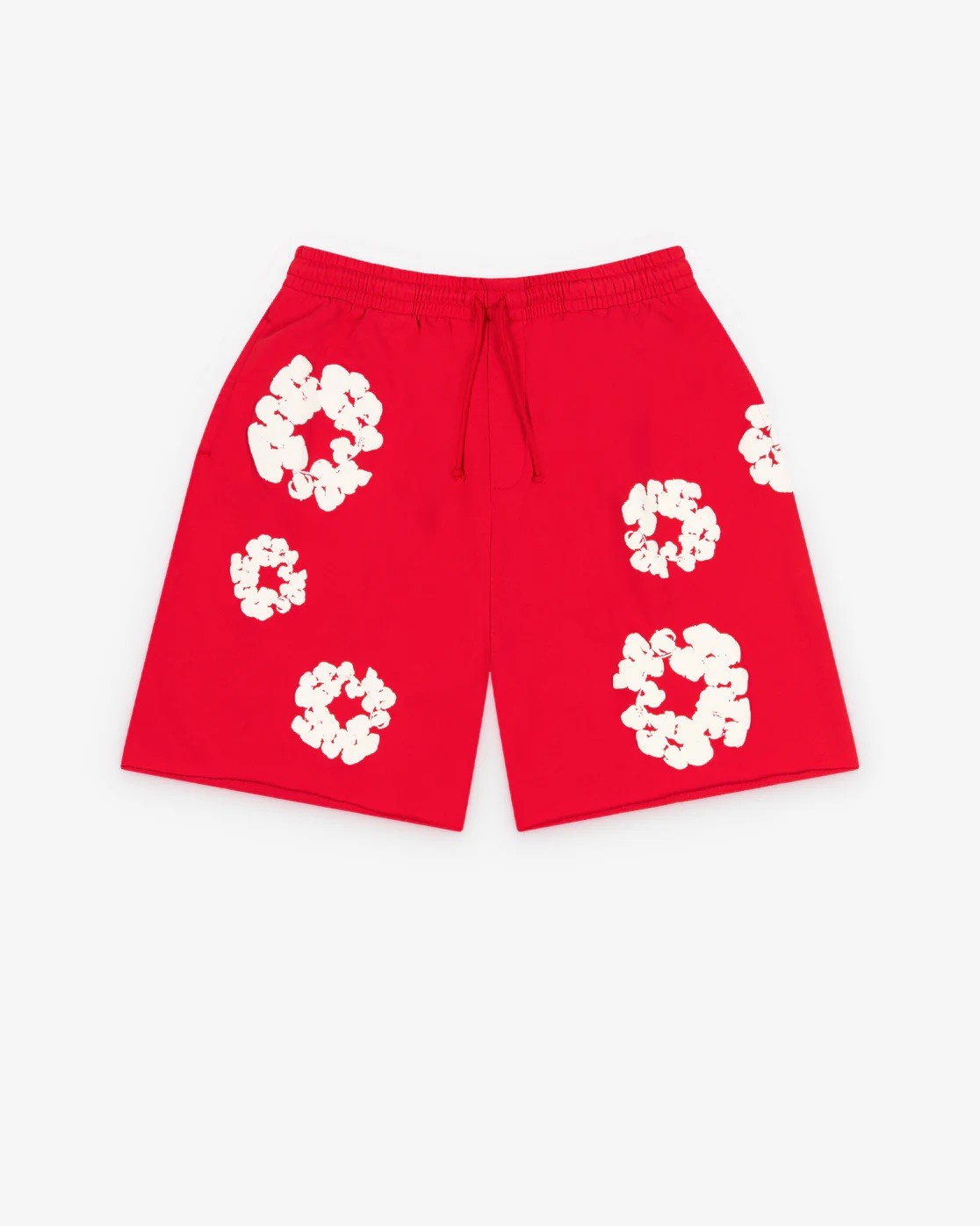 DENIM TEARS Cotton Wreath Shorts Red