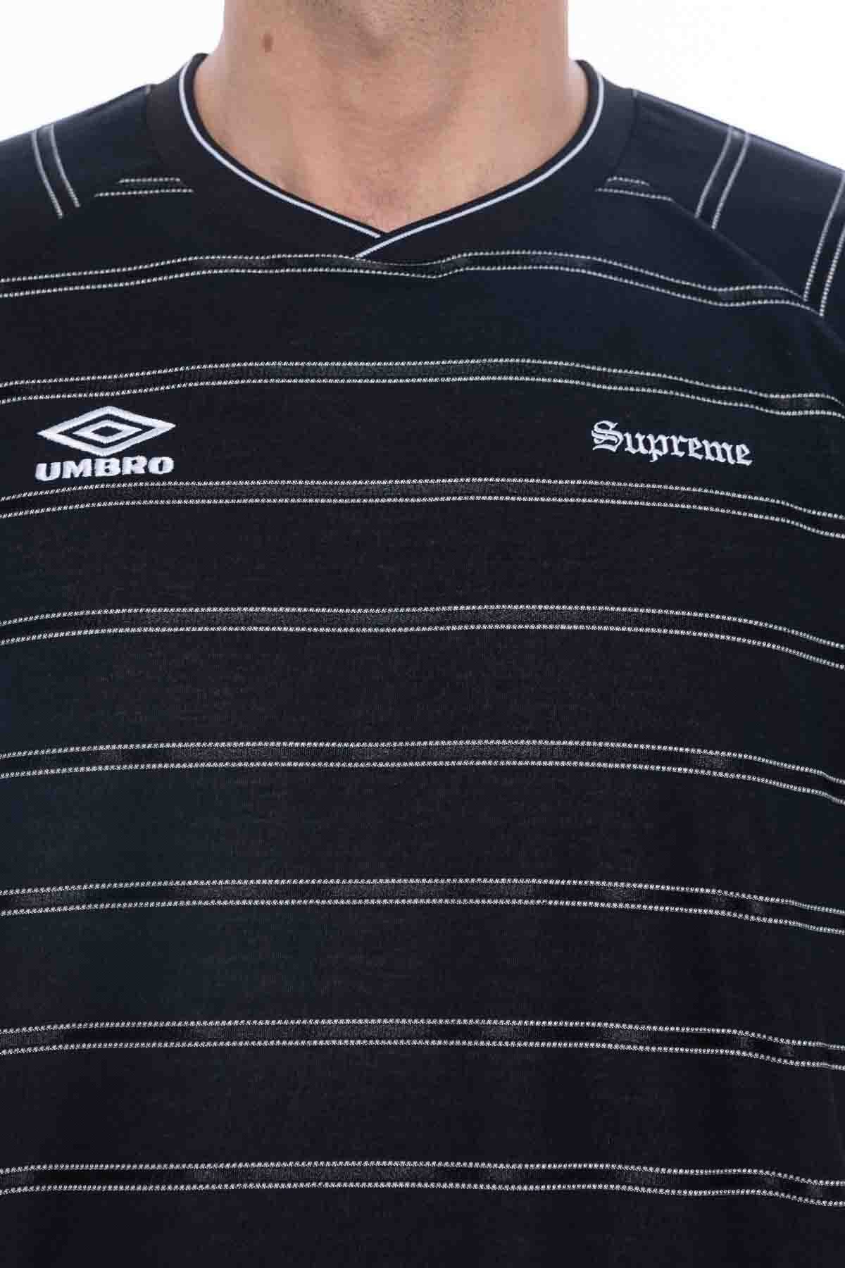 Supreme Umbro Stripe Soccer Jersey Black