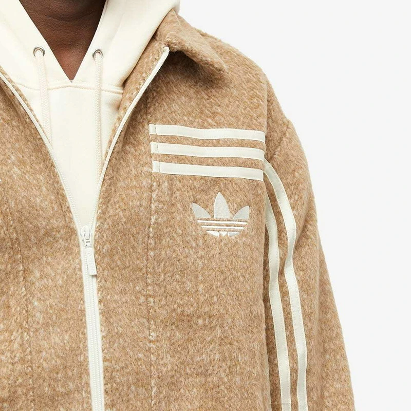 Adidas Men's Adicolor 70s Collared Jacket in Brown Desert
