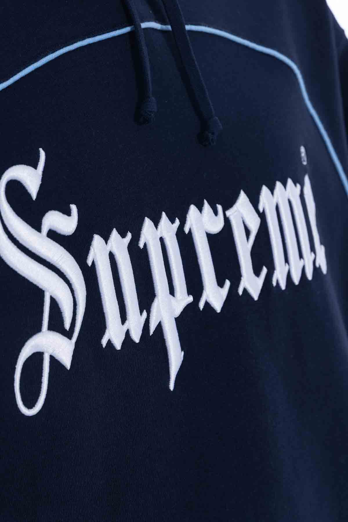 Supreme Curve Piping Hooded Sweatshirt 'Navy'