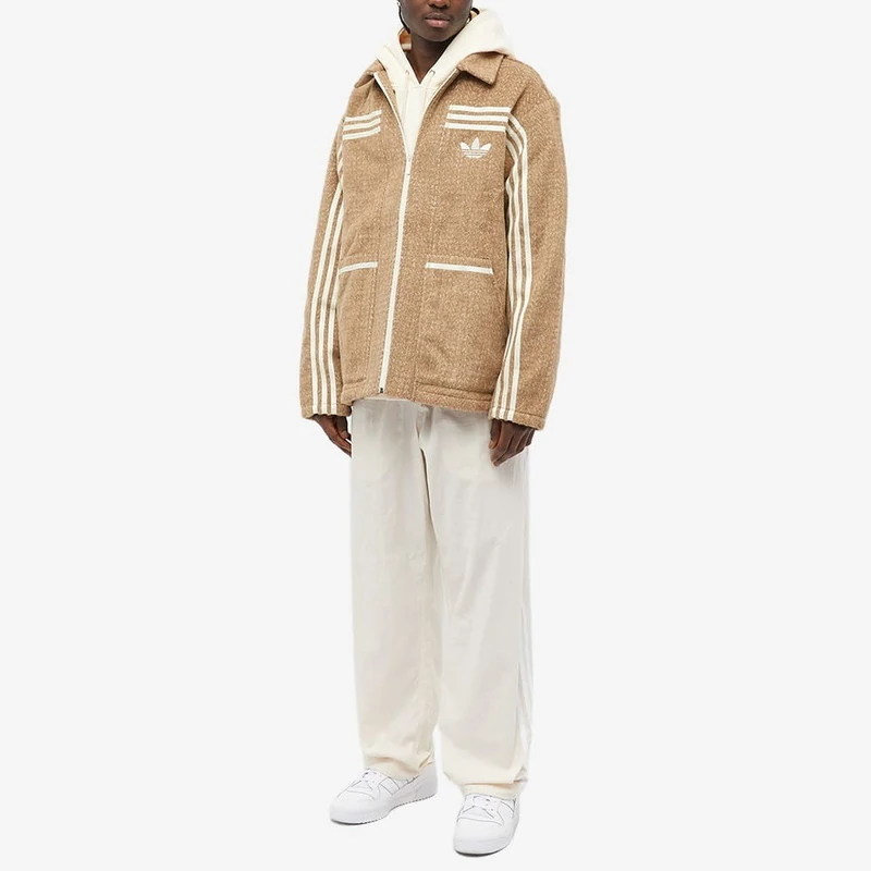 Adidas Men's Adicolor 70s Collared Jacket in Brown Desert