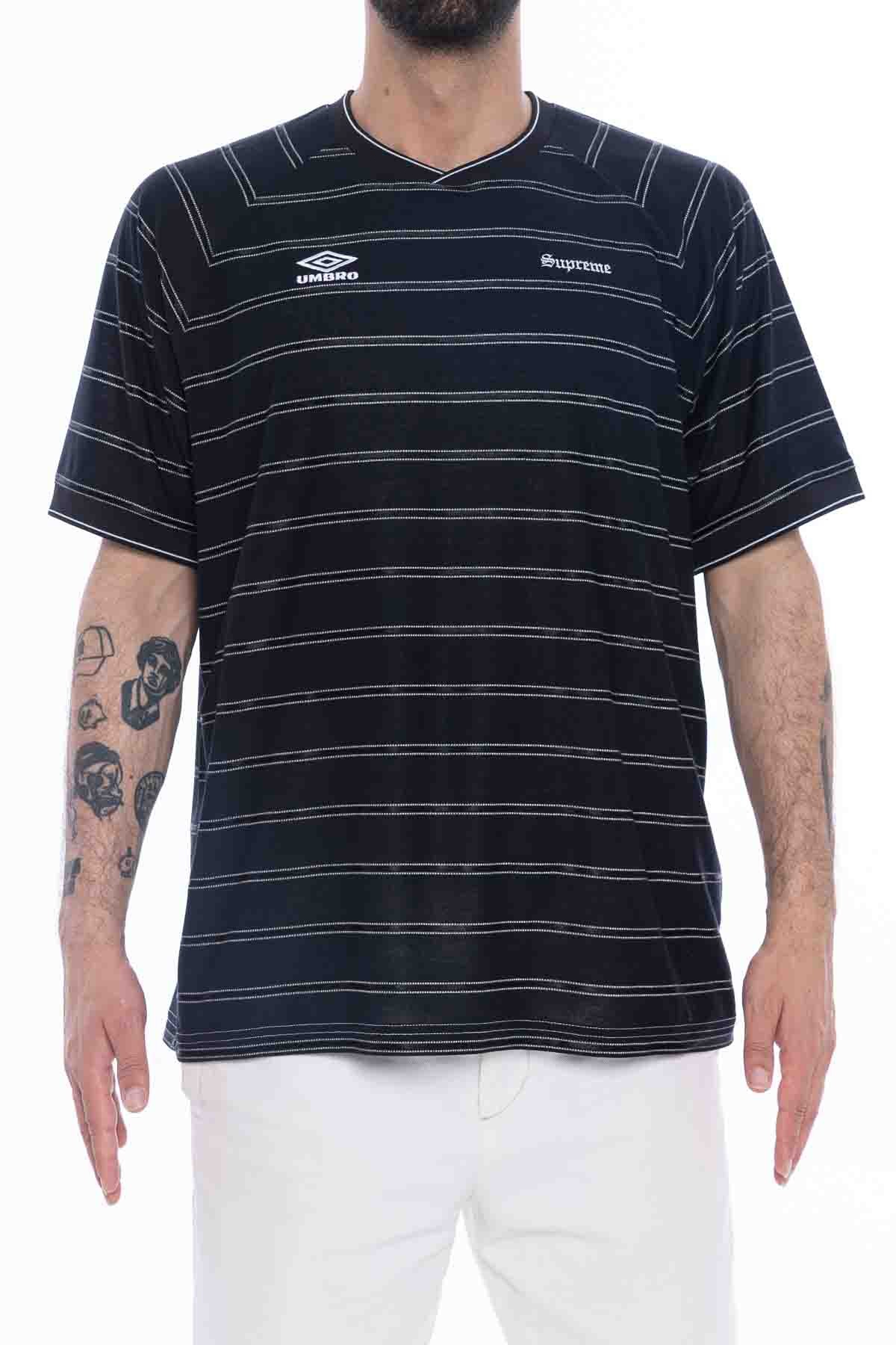 Supreme Umbro Stripe Soccer Jersey Black