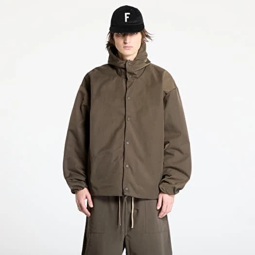 FEAR OF GOD ESSENTIALS TEXTURED NYLON HOODED COACHES JACKET