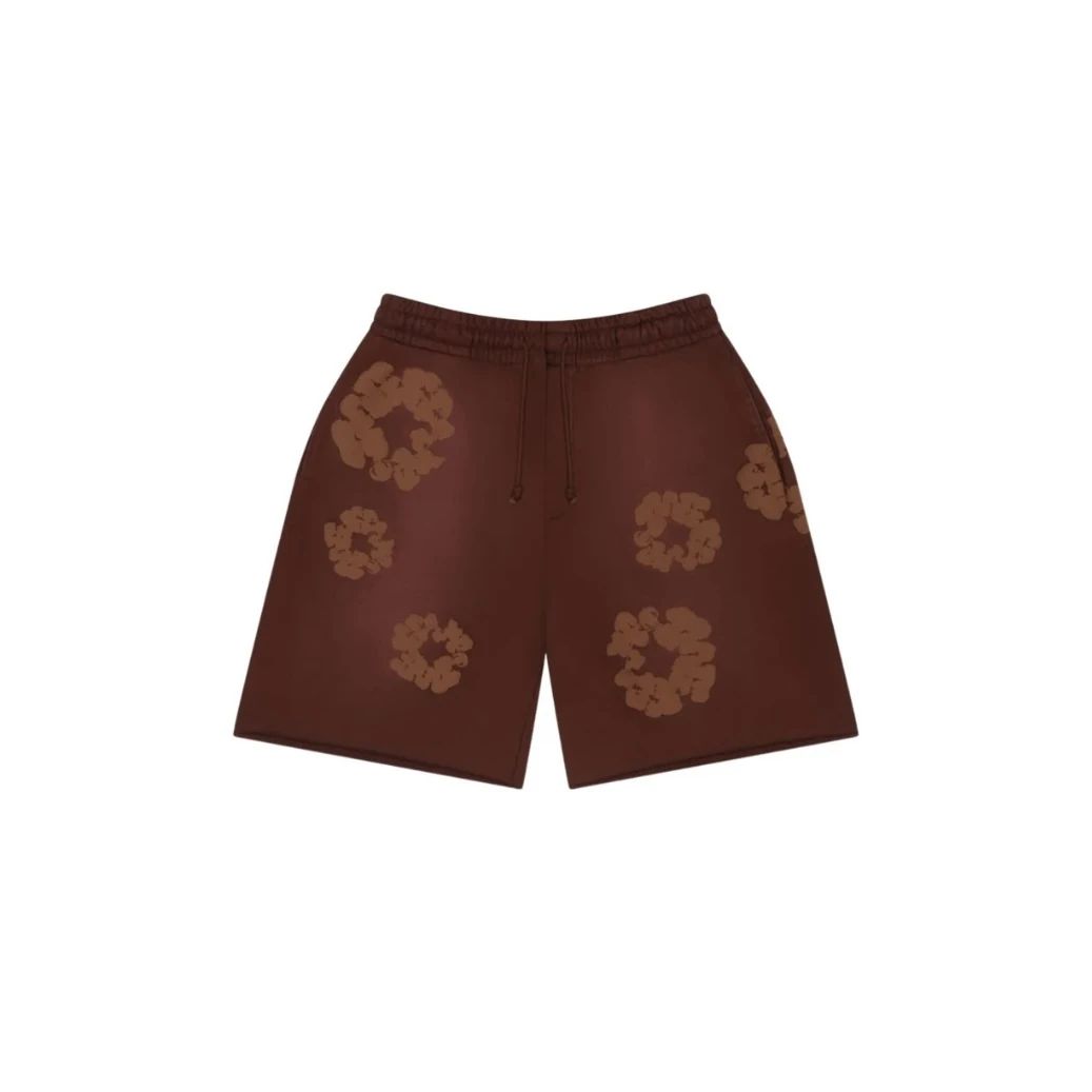 DENIM TEARS Men's Brown Mono Cotton Wreath Shorts