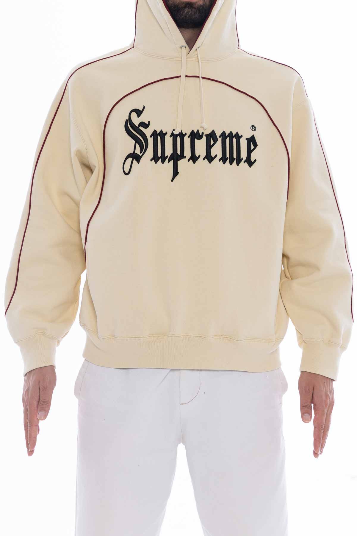 Supreme Curve Piping Hooded Sweatshirt 'Natural'