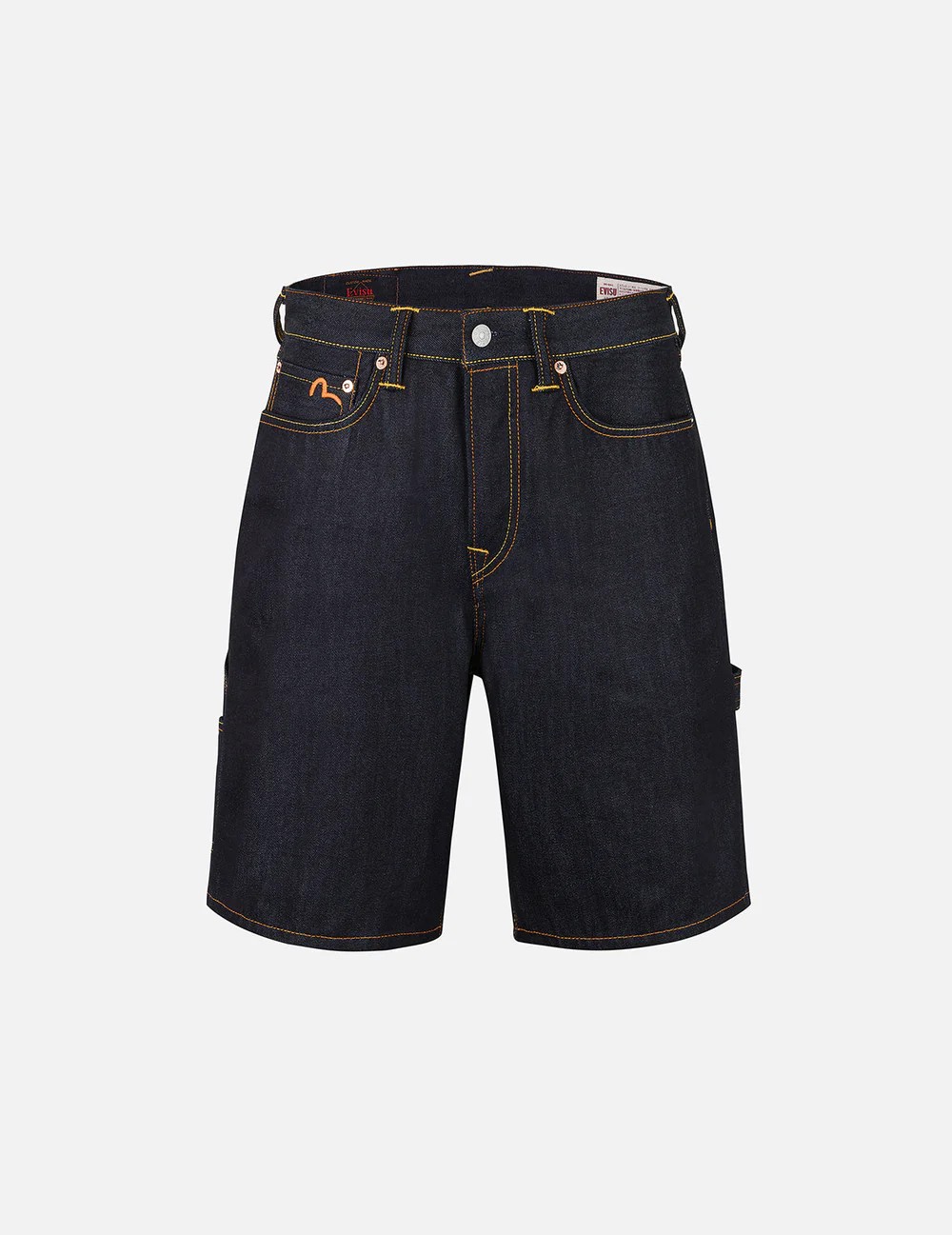 Seagull Embroidery and Slogan Print Rwgular Fit Denim Shorts