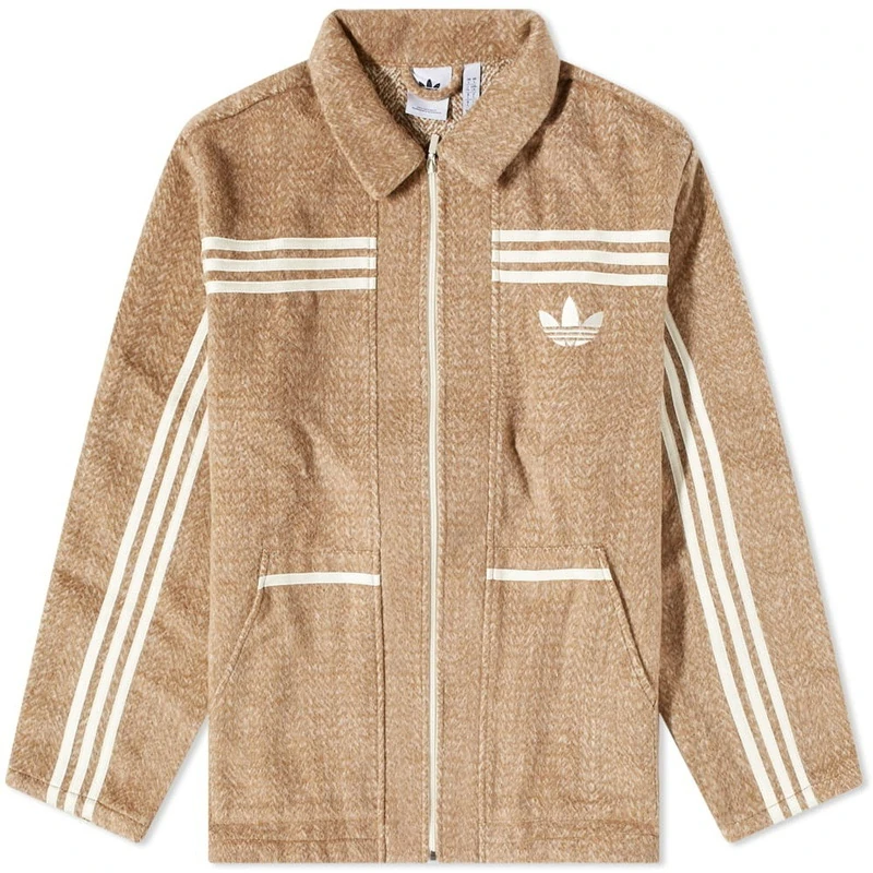 Adidas Men's Adicolor 70s Collared Jacket in Brown Desert