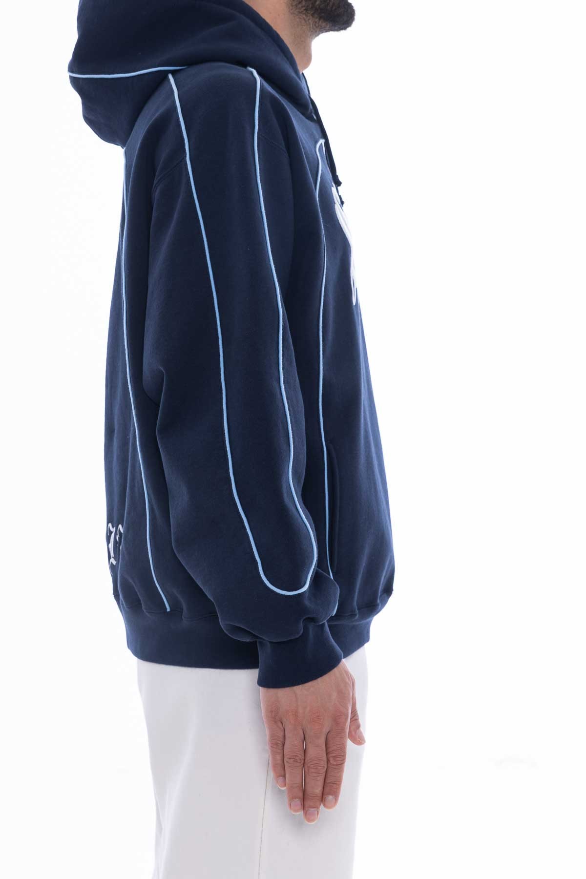 Supreme Curve Piping Hooded Sweatshirt 'Navy'