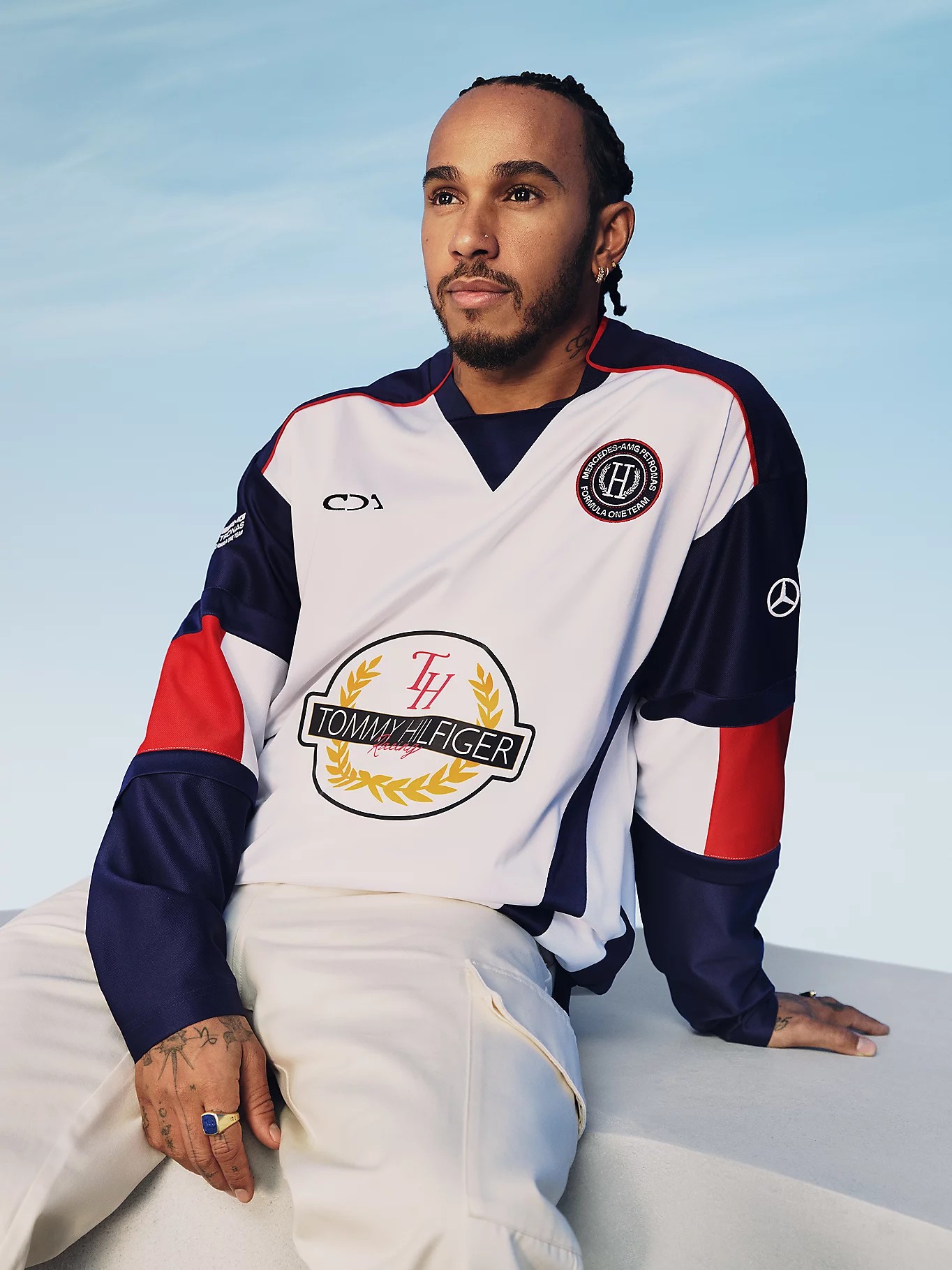 Tommy x Mercedes F1 x CR Back Graphic Hockey Jersey