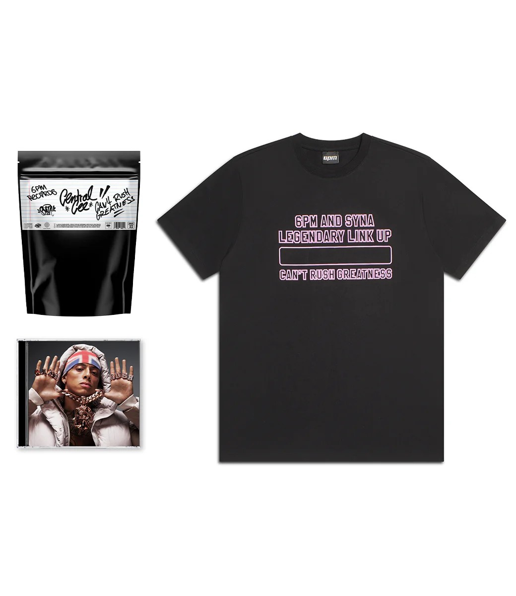 CENTRAL CEE x 6PM RECORDS CAN’T RUSH GREATNESS BUNDLE - LINK UP T-SHIRT BLACK