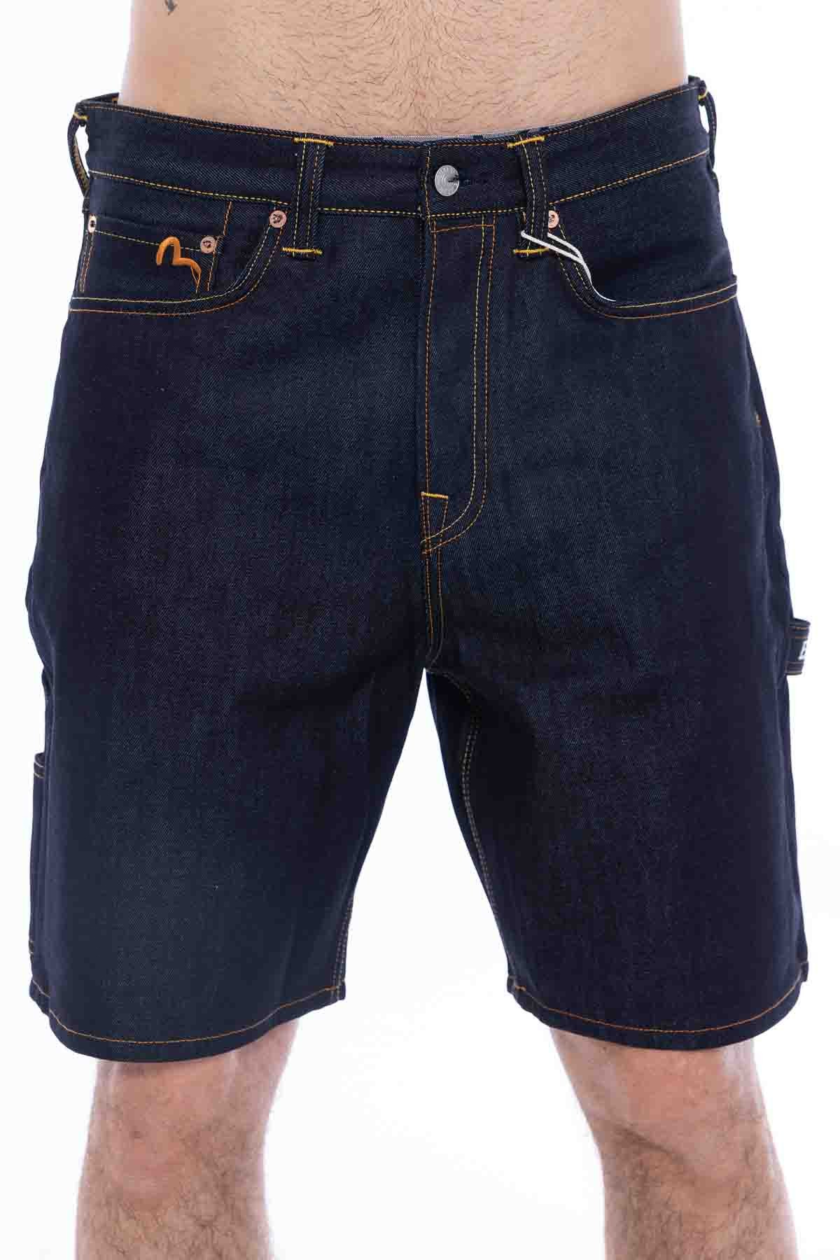 Seagull Embroidery and Slogan Print Rwgular Fit Denim Shorts