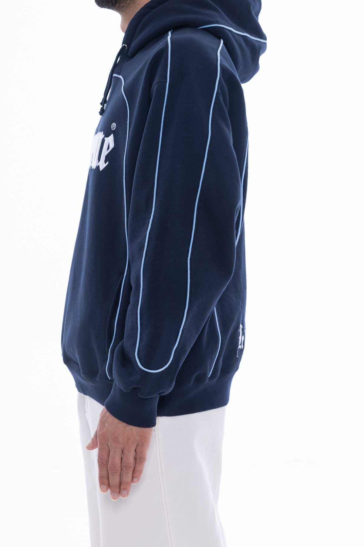 Supreme Curve Piping Hooded Sweatshirt 'Navy'