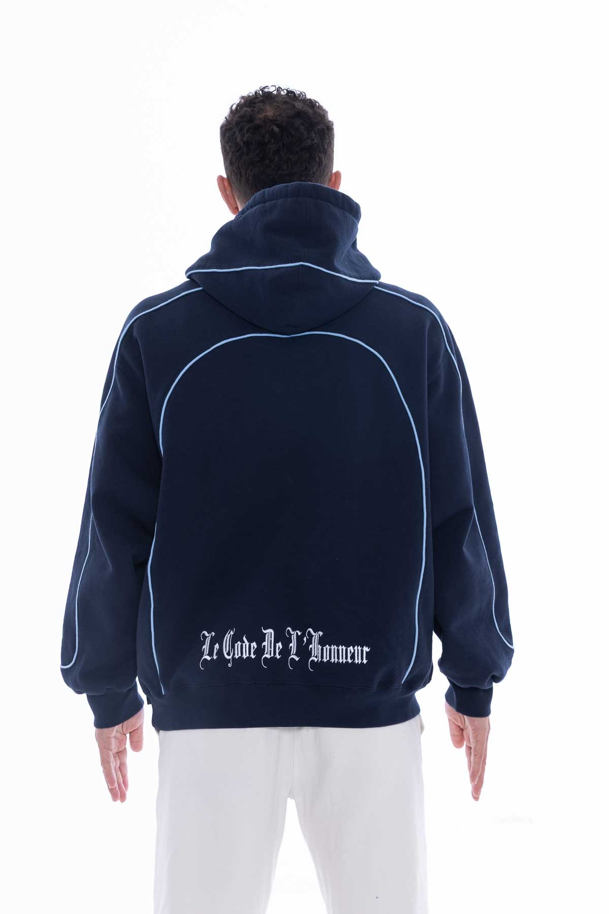 Supreme Curve Piping Hooded Sweatshirt 'Navy'