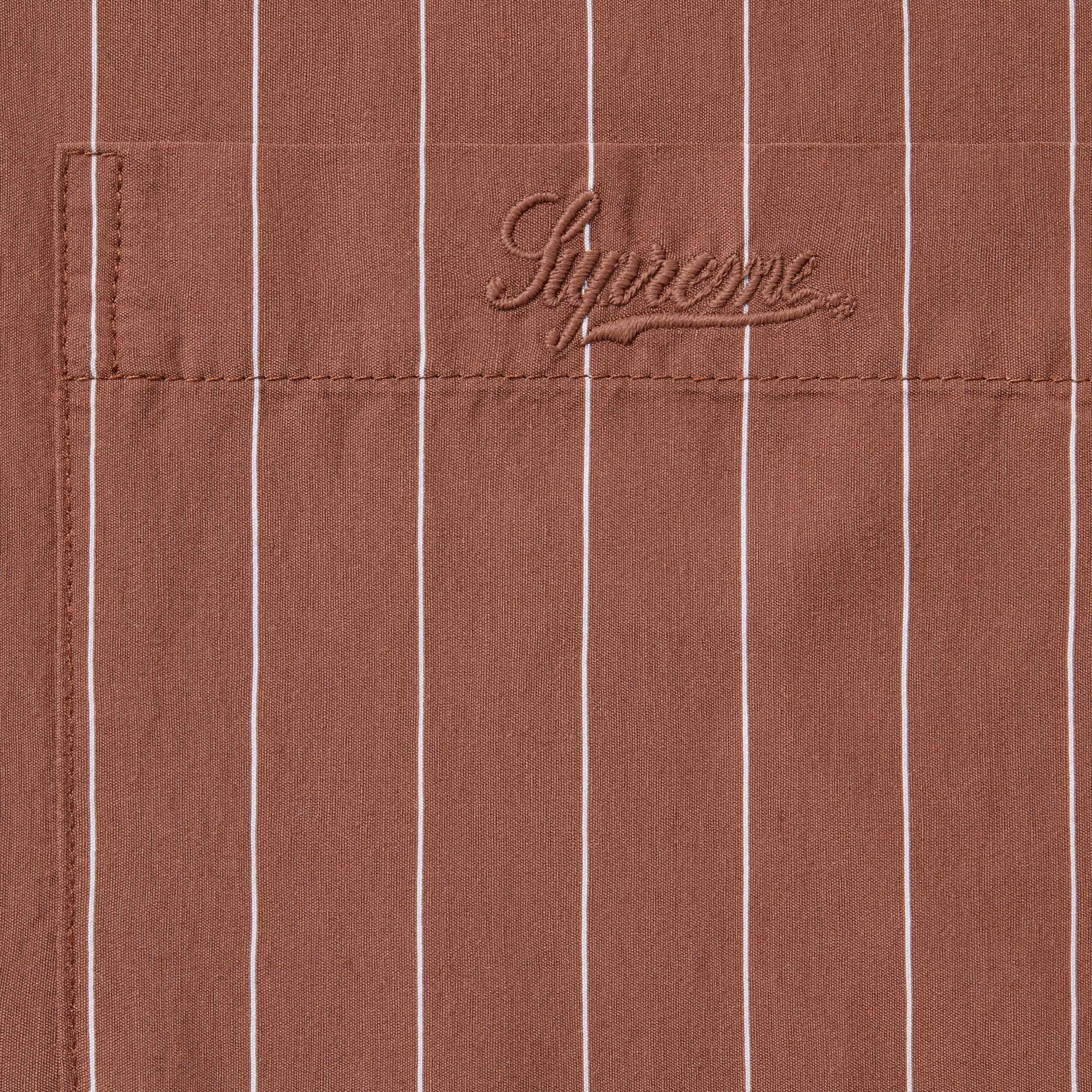 Supreme Stripe S/S Pajama Shirt - KAHVERENGİ