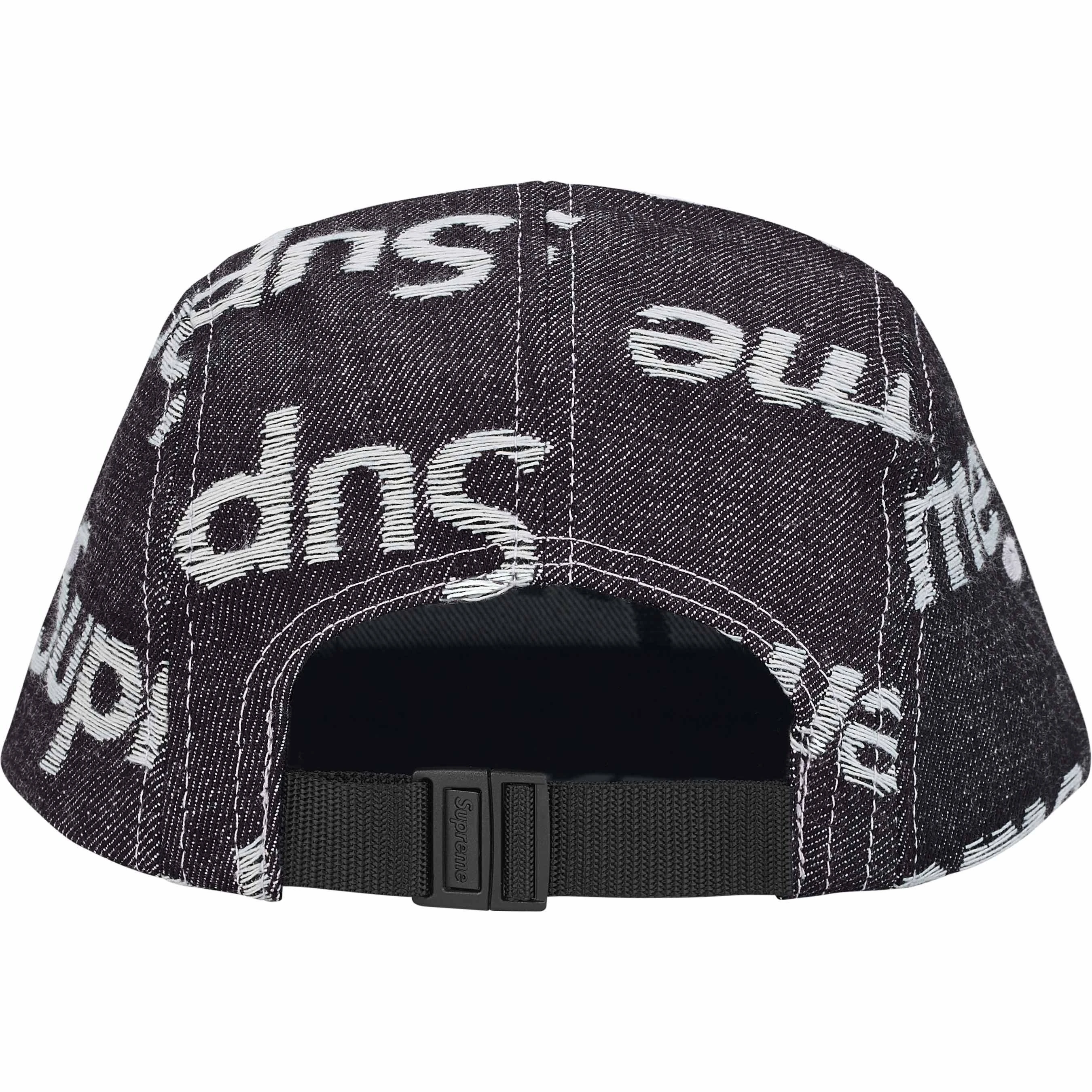 Supreme Jacquard Logos Denim Camp Cap