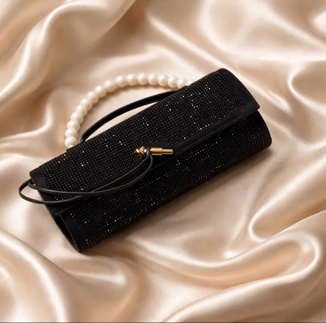 Veneta Andiamo Long Clutch SİYAH TAŞLI Bag