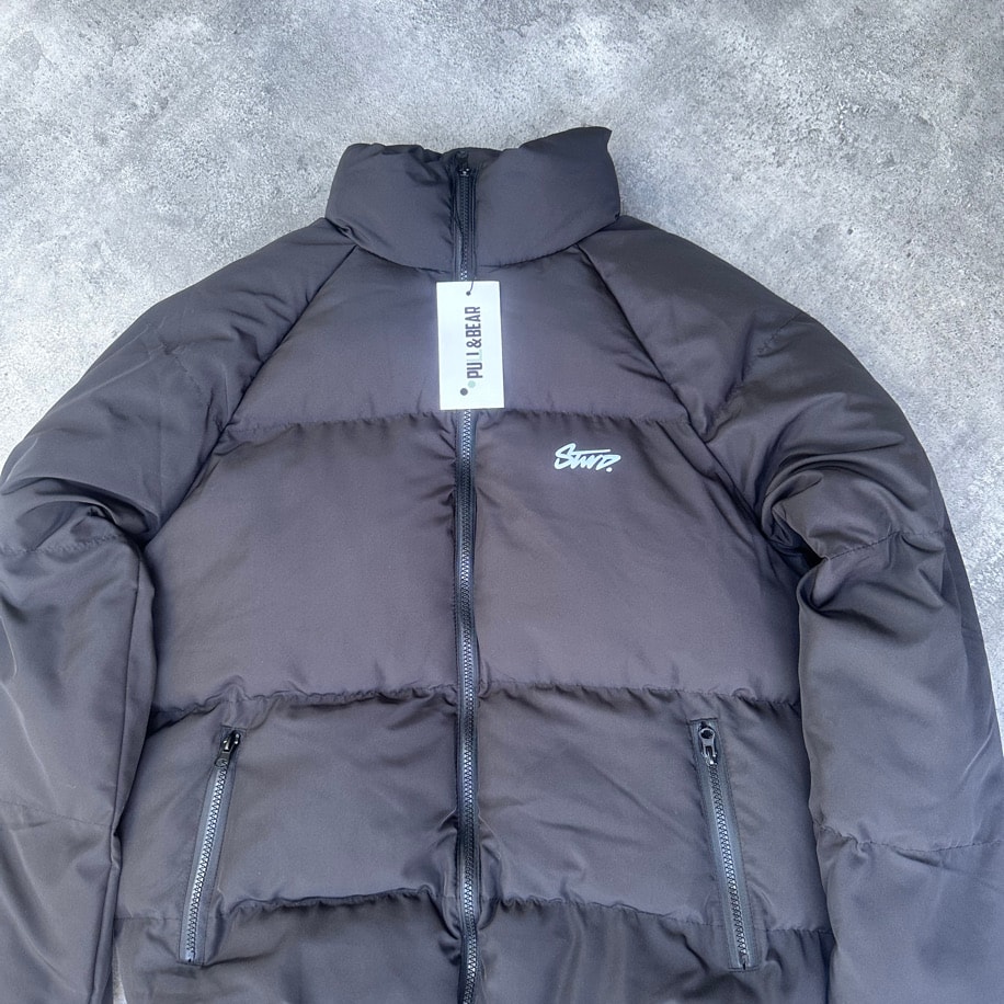 Oversize Stvd Siyah Şişme Mont