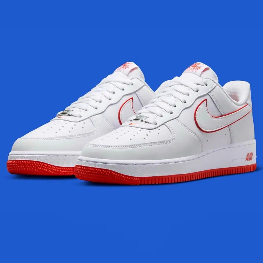 Nike Air Force 1 Low '07 White Picante Red görsel 2