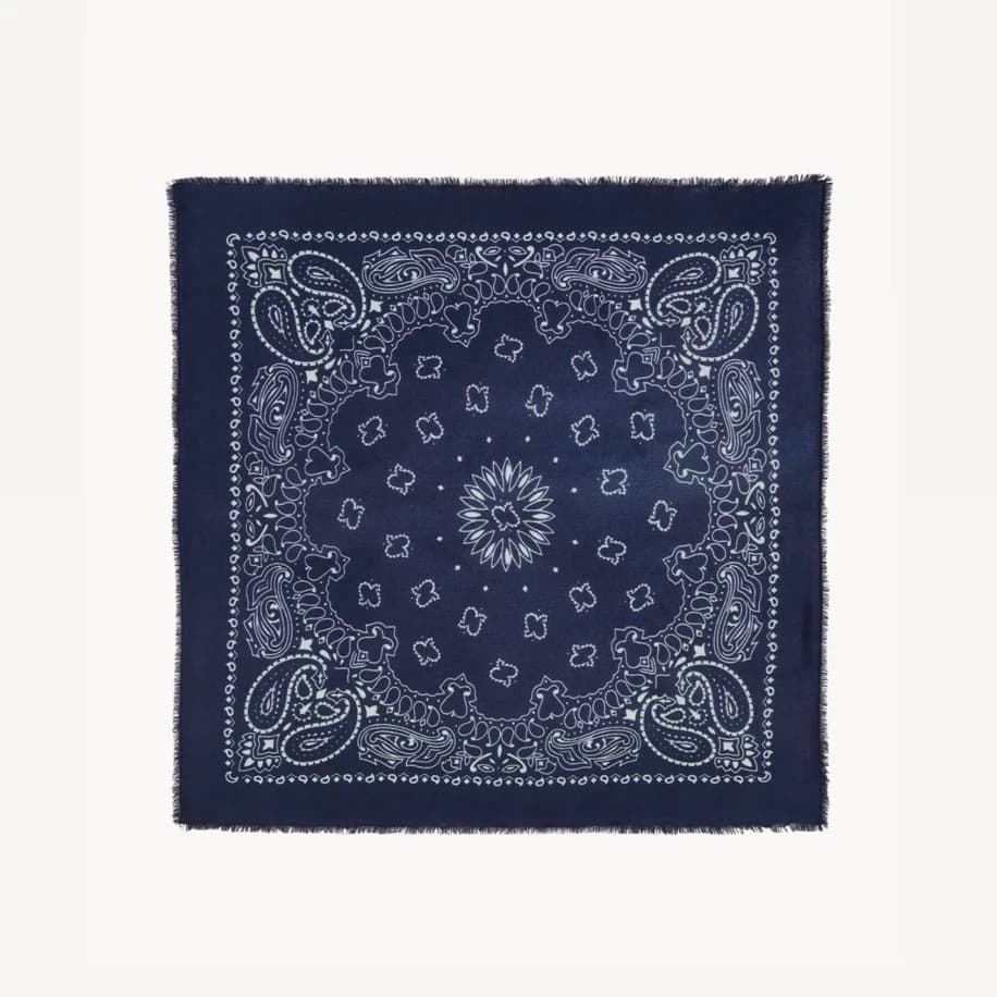 Kujten Large Cashmere Bandana Hachiko Navy