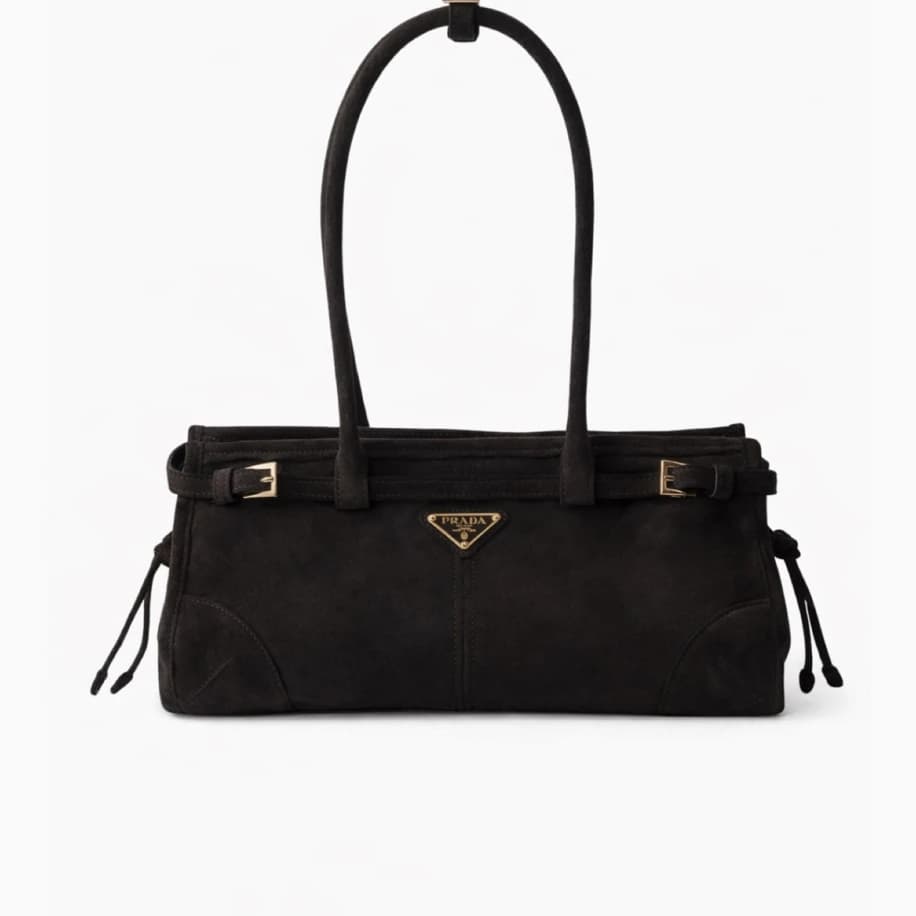 Prada Bonnie Süet Bag Black görsel 2