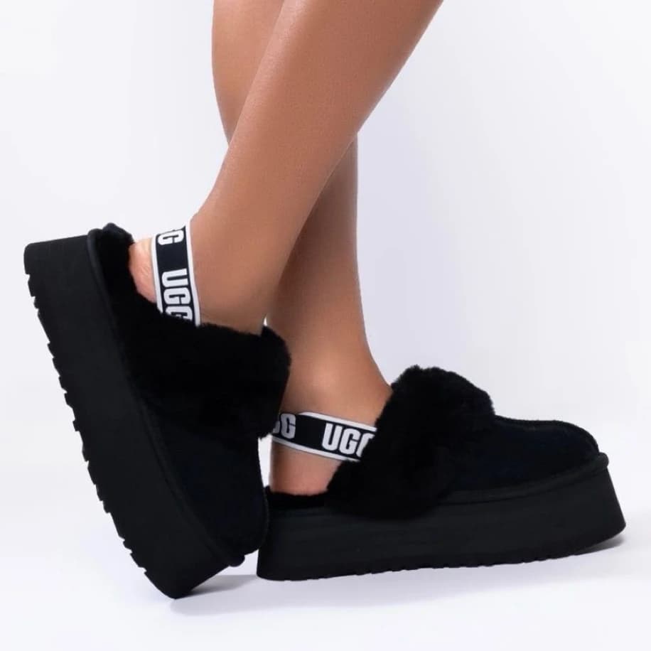 UGG Funkette Slipper Black görsel 3