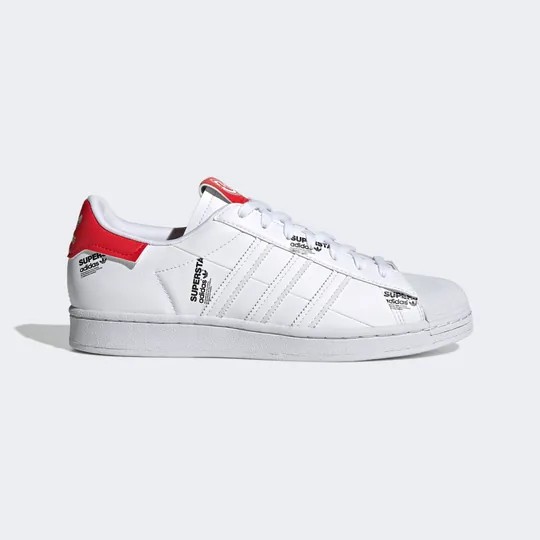 Adidas Superstar "Cloud White & Vivid Red"