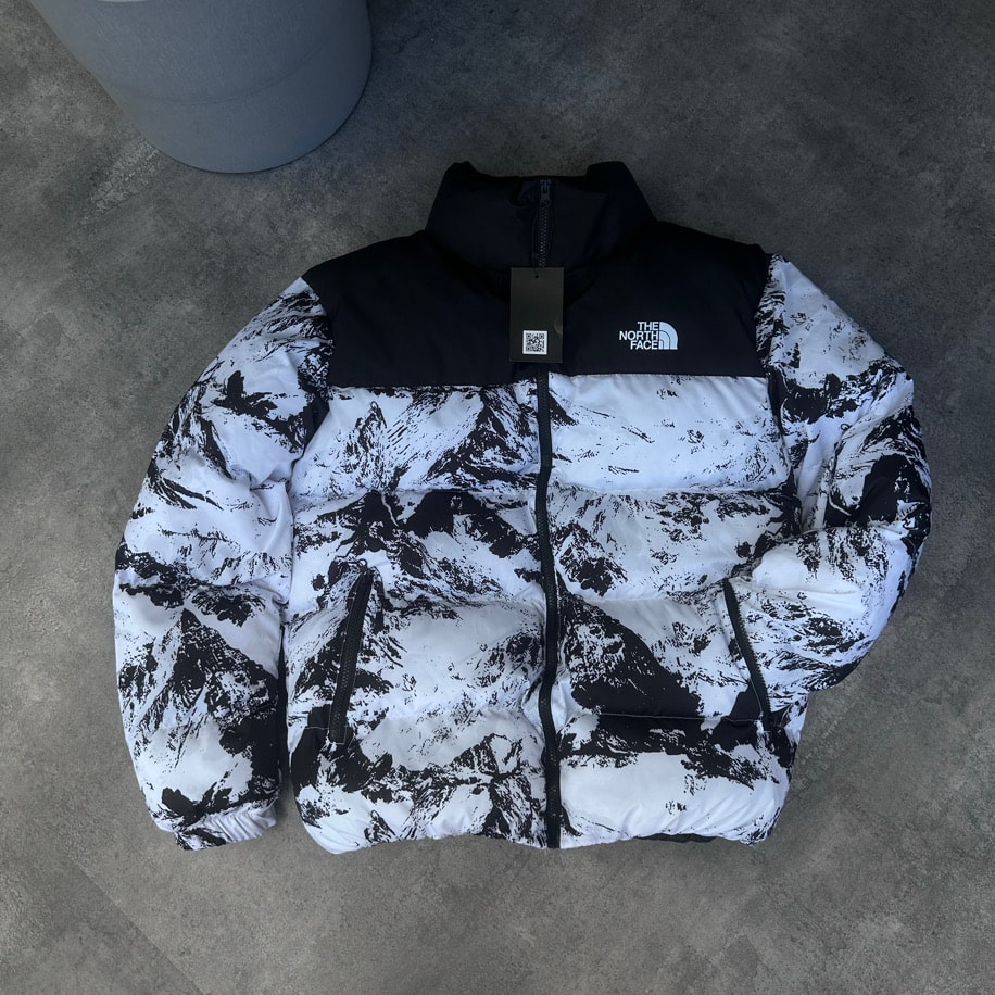 North Face Oversize Desenli Şişme Mont