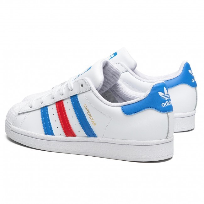 Adidas Superstar White Blue Red